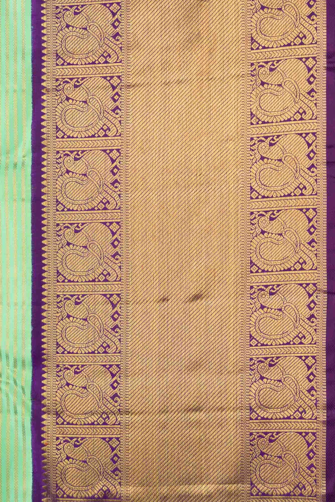 Pure Silk Pure Zari Sea Green Dual Tone Kanchipuram Saree