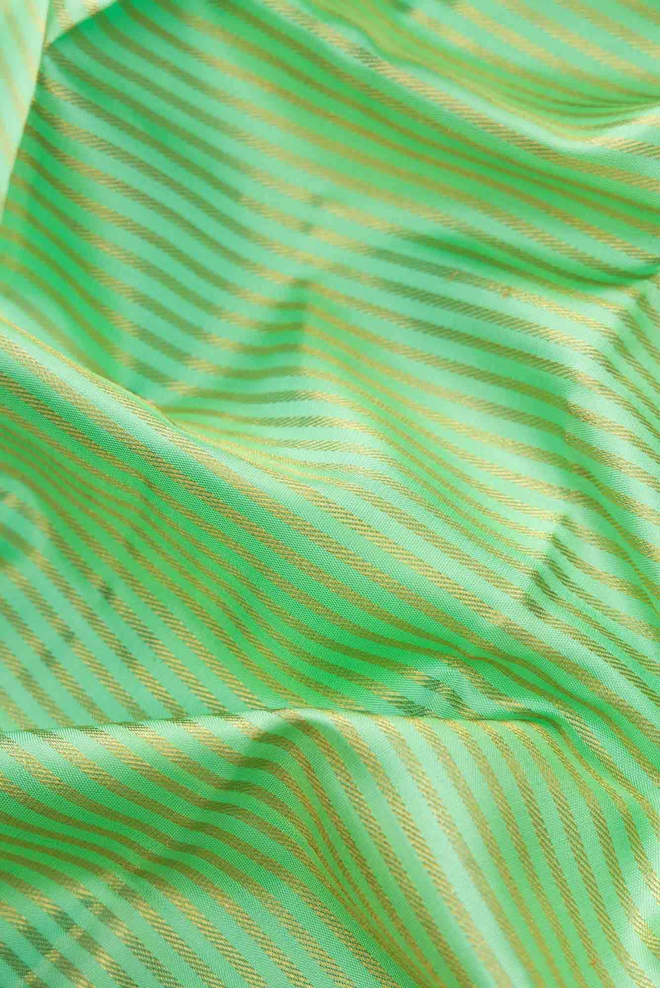 Pure Silk Pure Zari Sea Green Dual Tone Kanchipuram Saree
