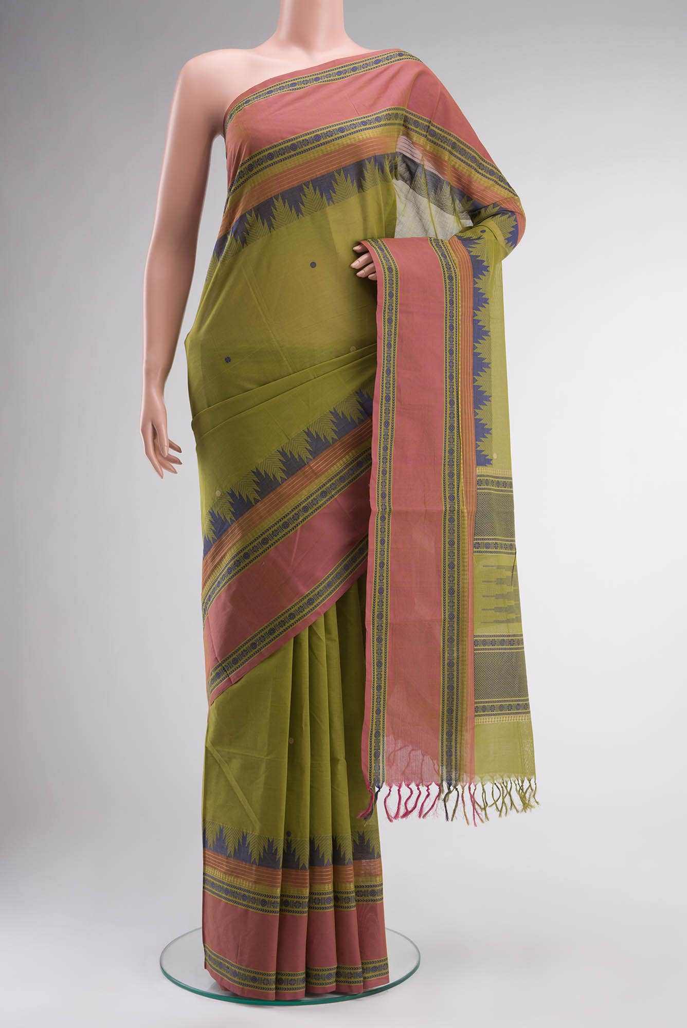Green Coimbatore Cotton Saree
