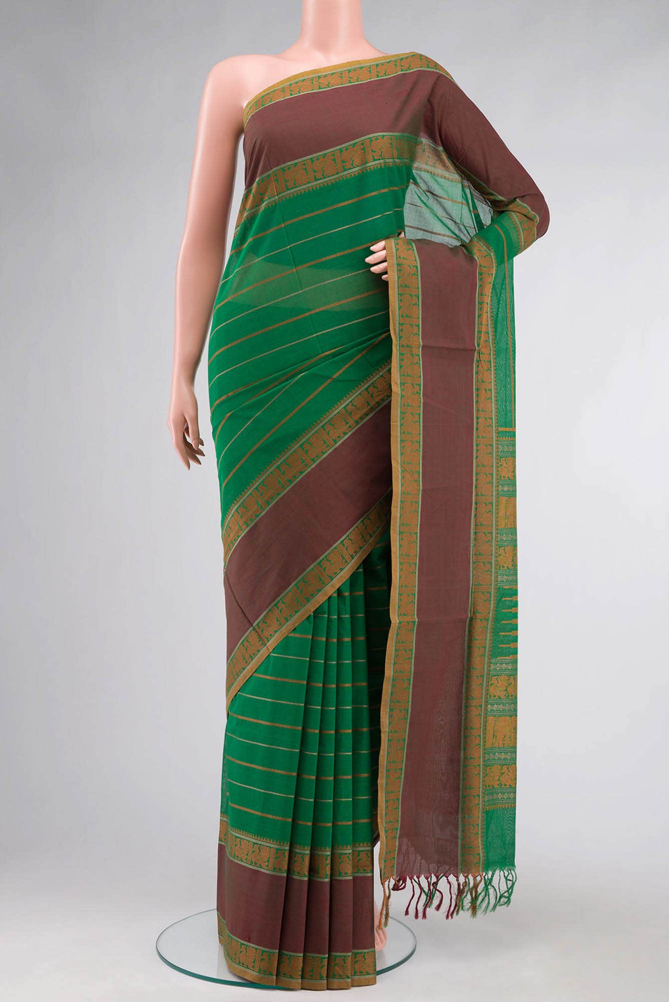 Green Coimbatore Cotton Saree