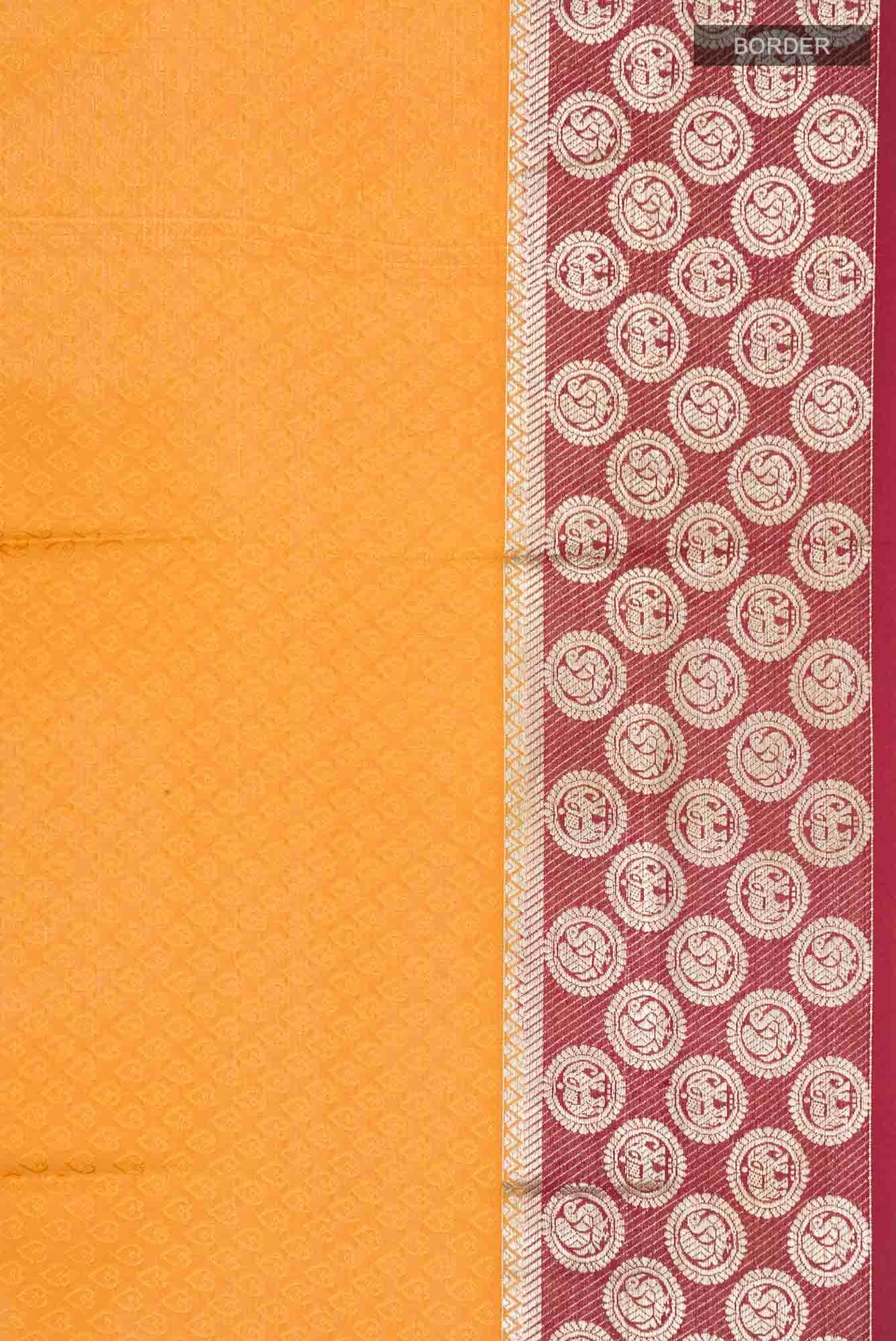 Mustard Mysore Crepe Saree