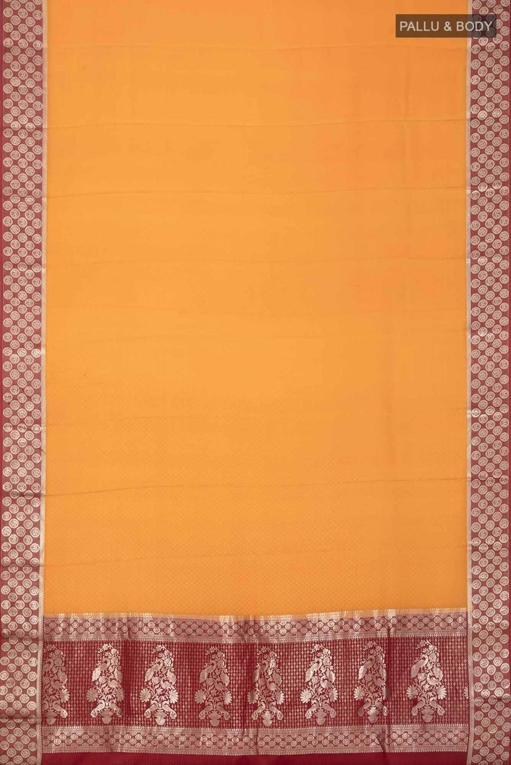 Mustard Mysore Crepe Saree