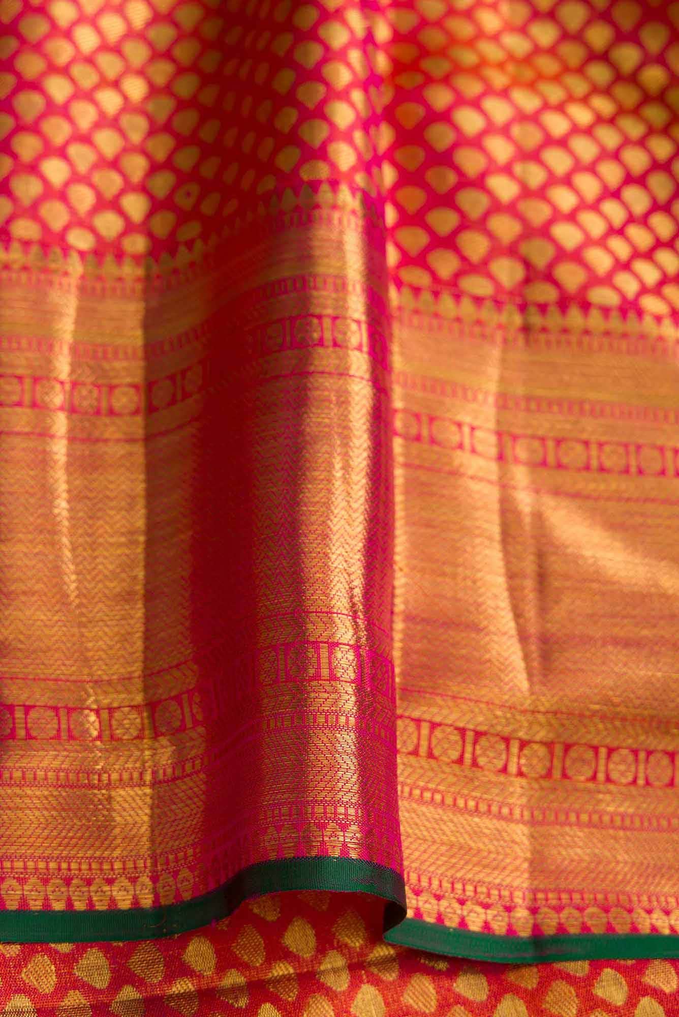 Orange Kanchipuram Silk Saree