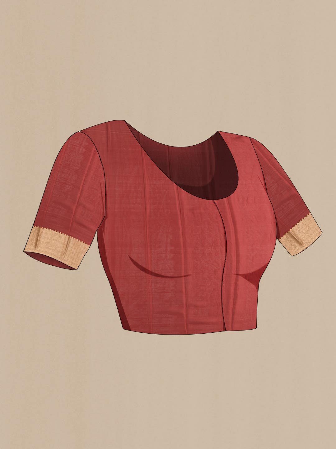 Rust Mysore Crepe Saree