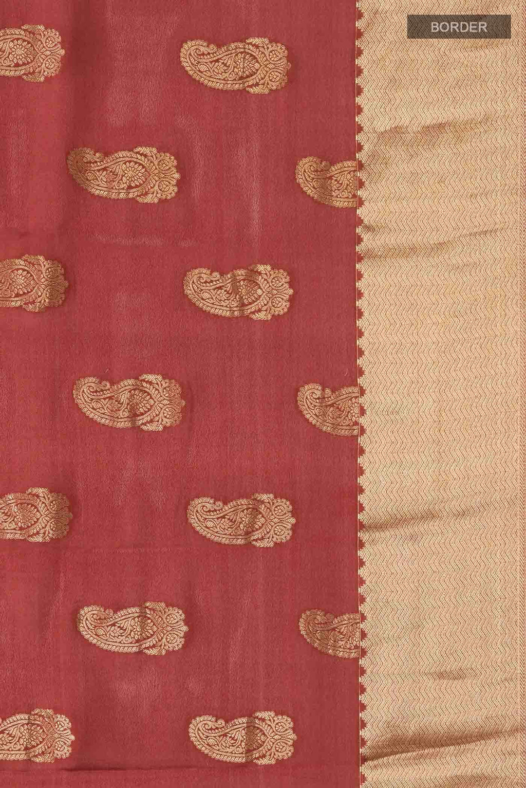 Rust Mysore Crepe Saree