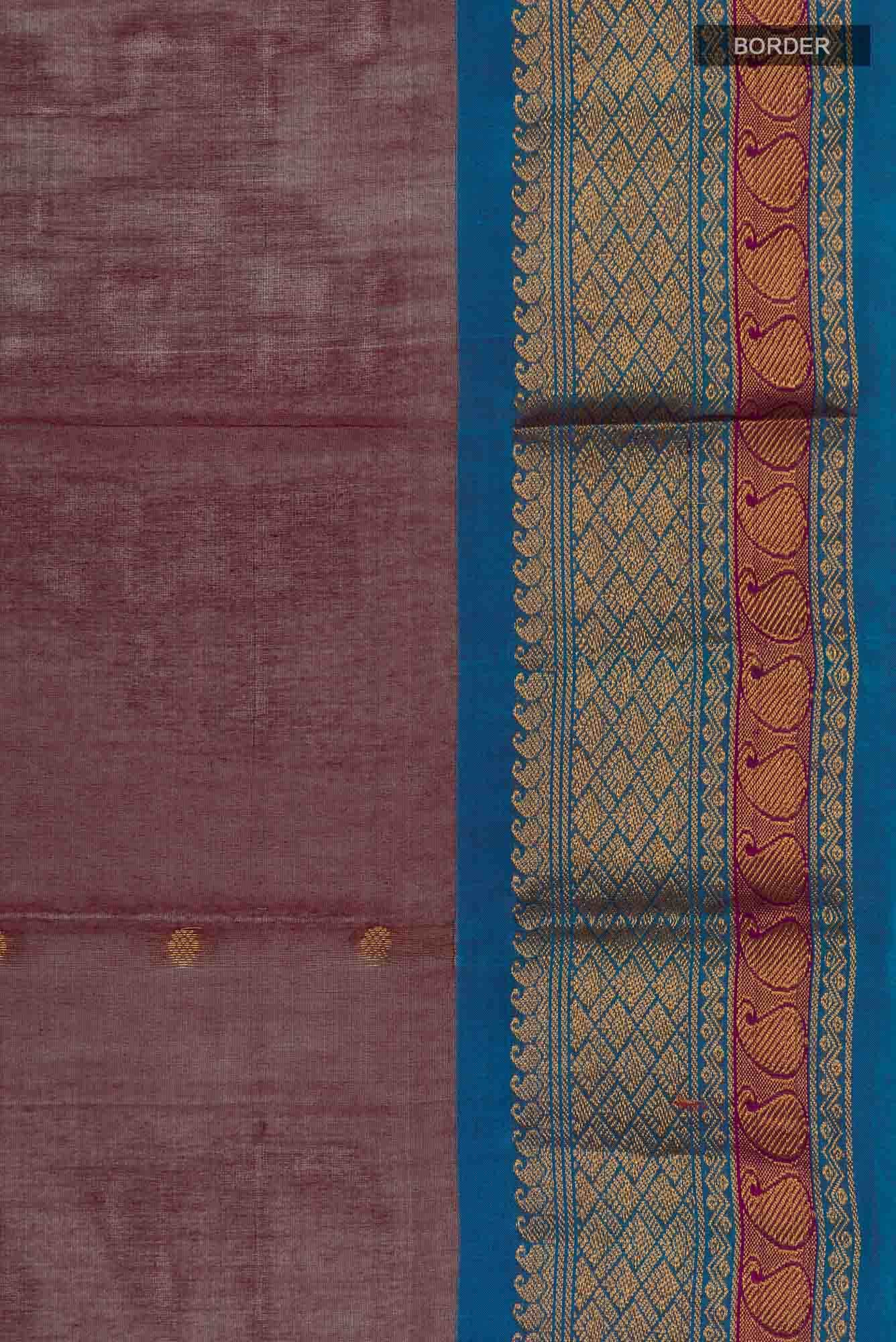Green with Red Dual Tone Gadwal Silk Cotton Saree