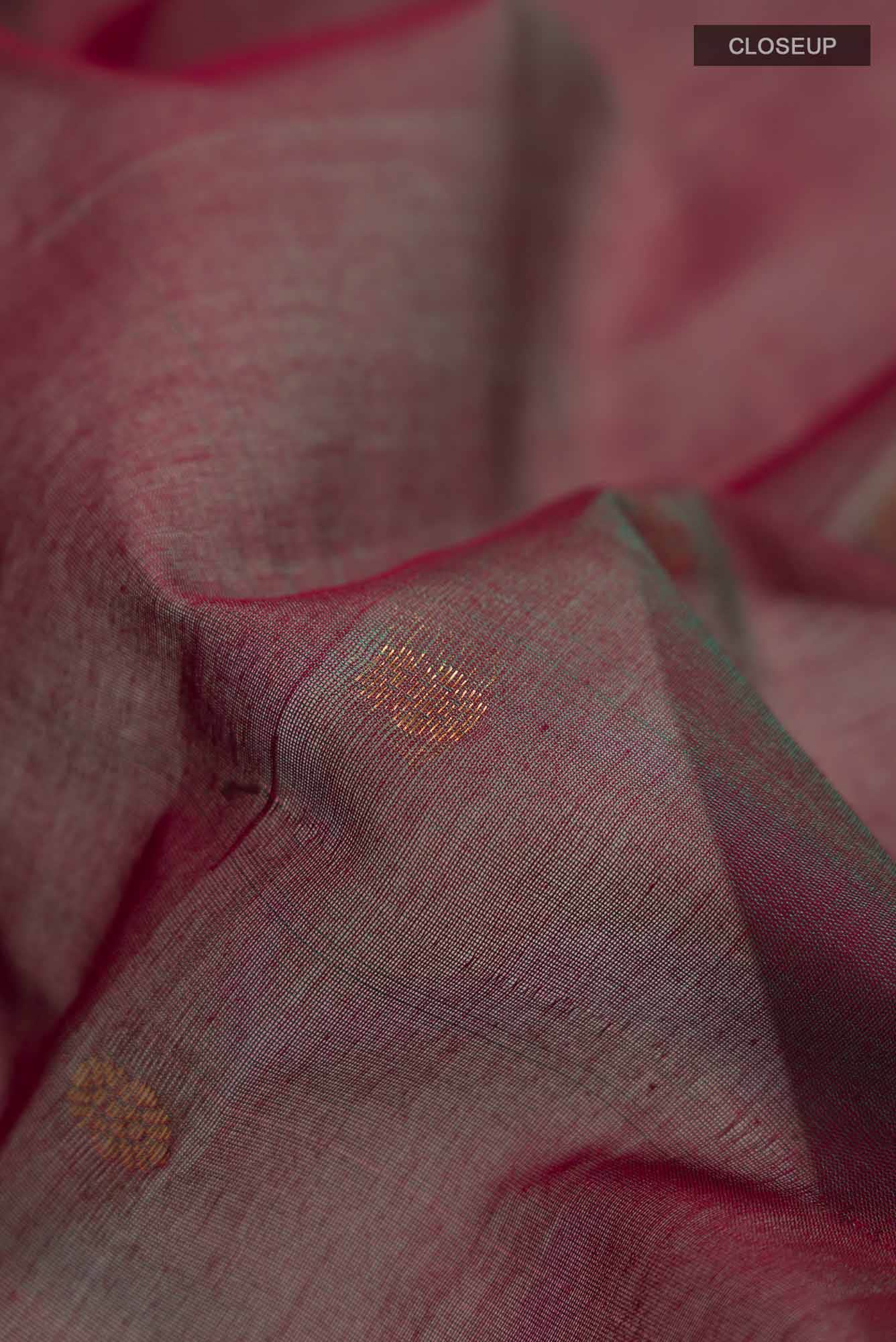 Green with Red Dual Tone Gadwal Silk Cotton Saree