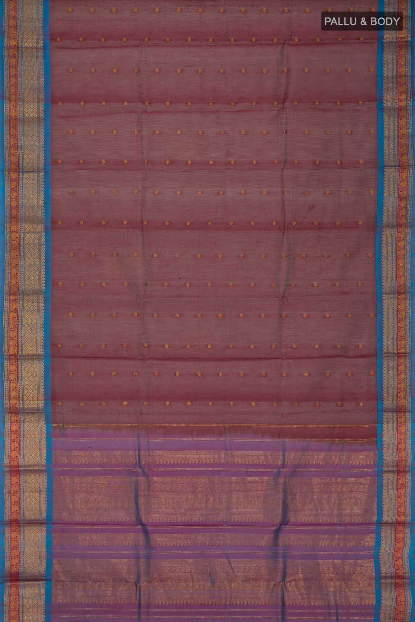 Green with Red Dual Tone Gadwal Silk Cotton Saree