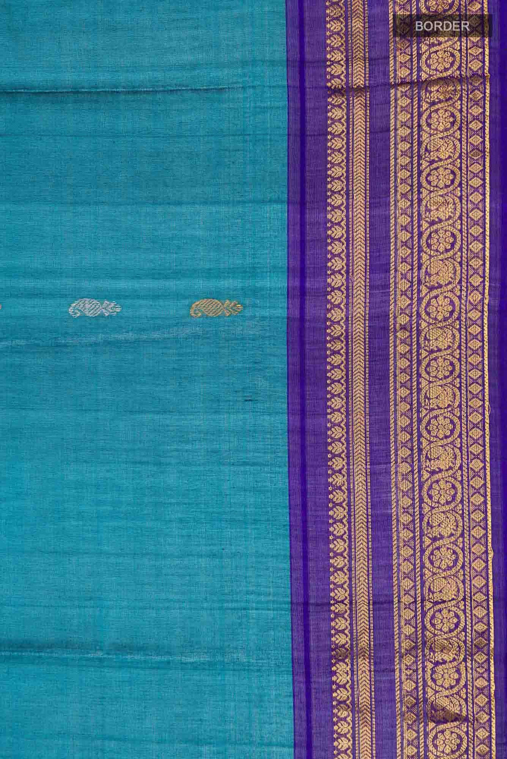Blue Gadwal Silk Cotton Saree