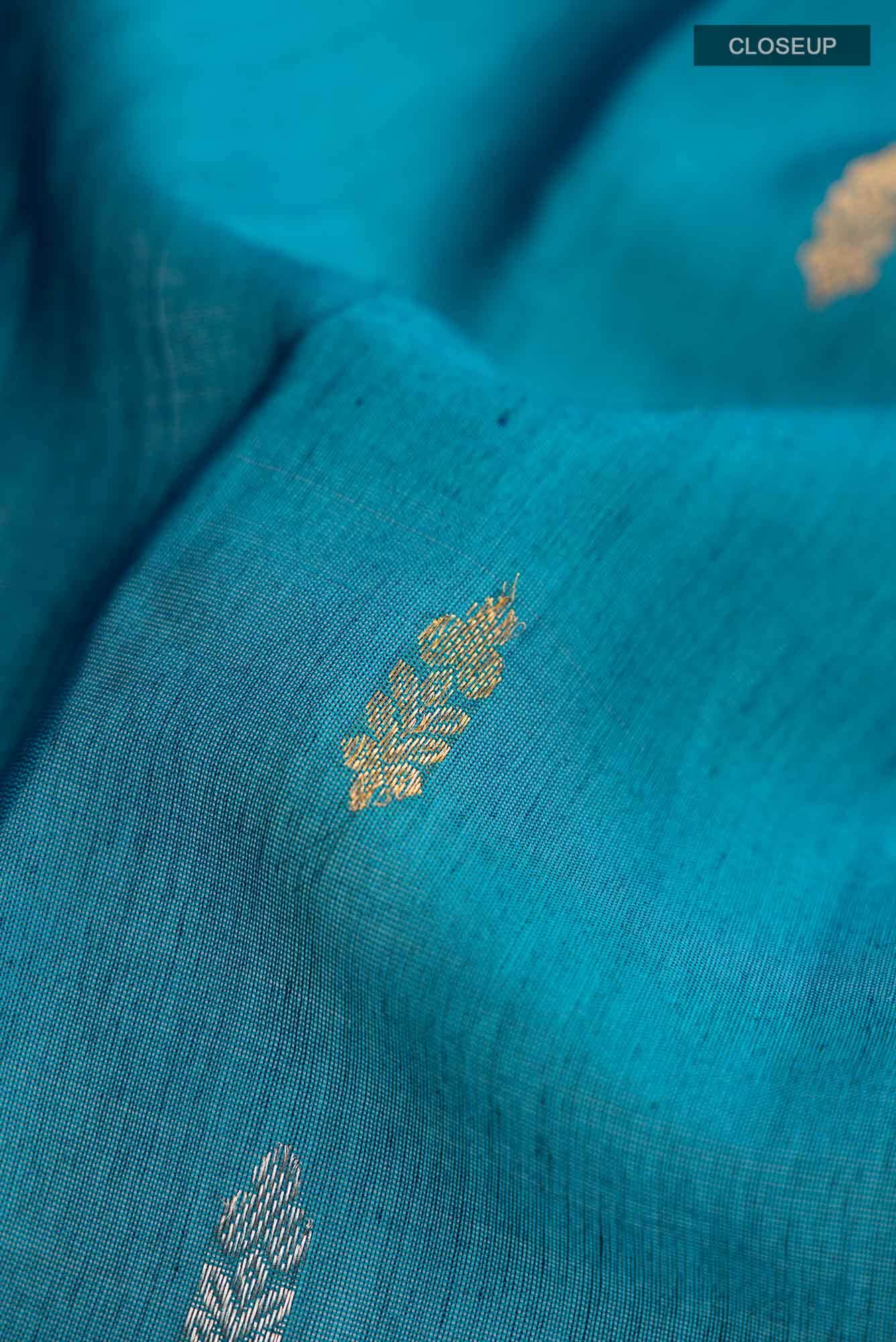 Blue Gadwal Silk Cotton Saree