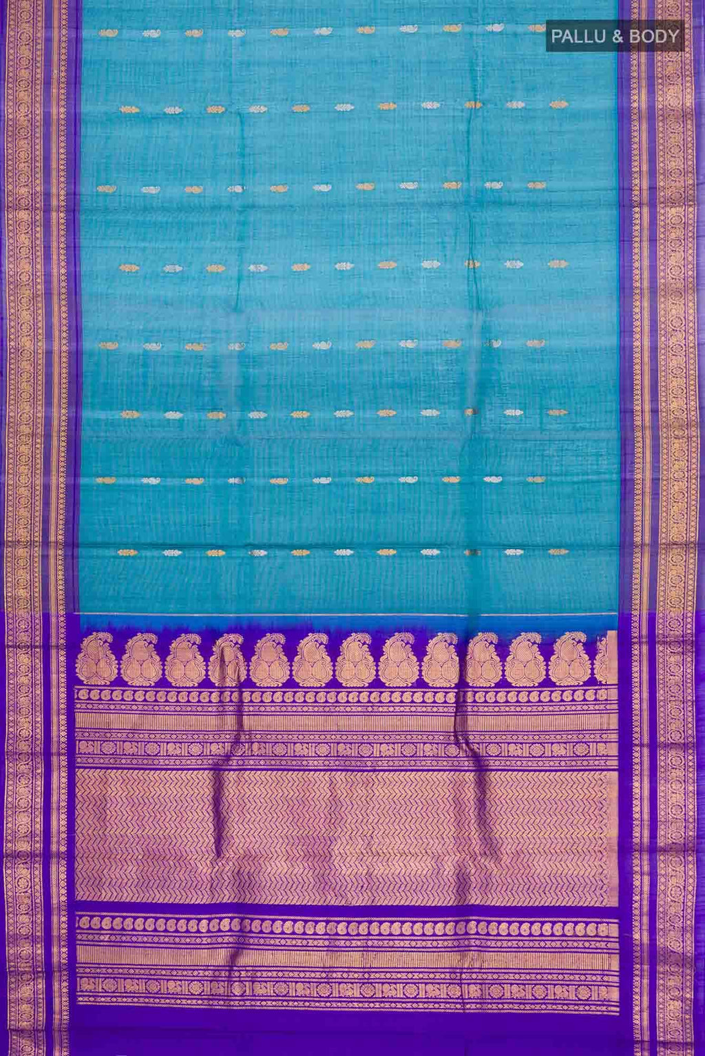 Blue Gadwal Silk Cotton Saree