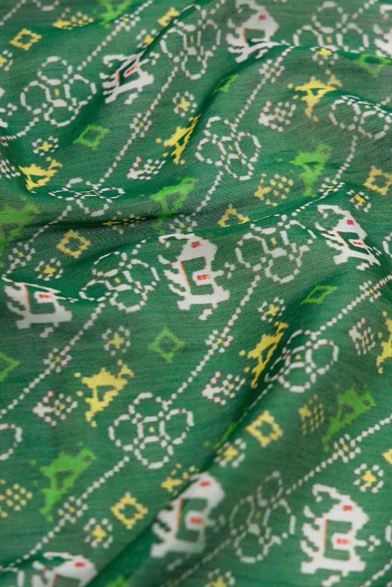 Green Dual Tone Chanderi Silk Saree