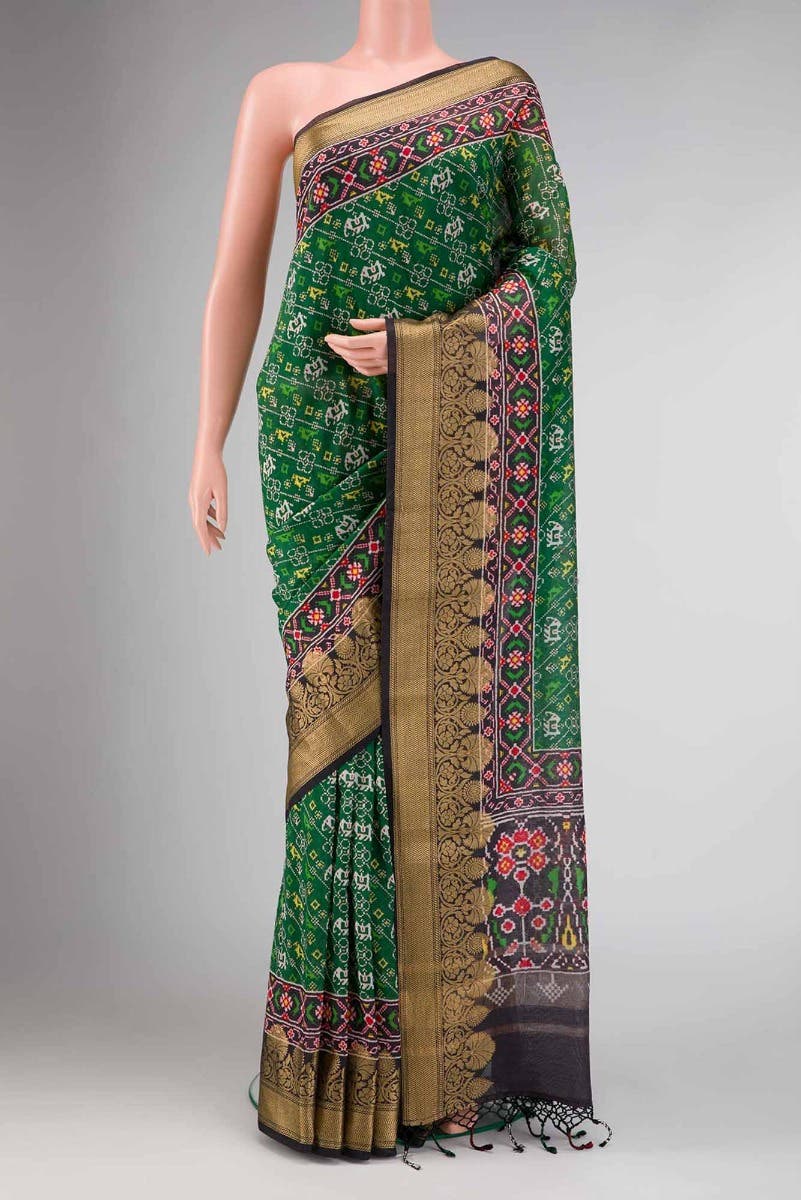 Green Dual Tone Chanderi Silk Saree