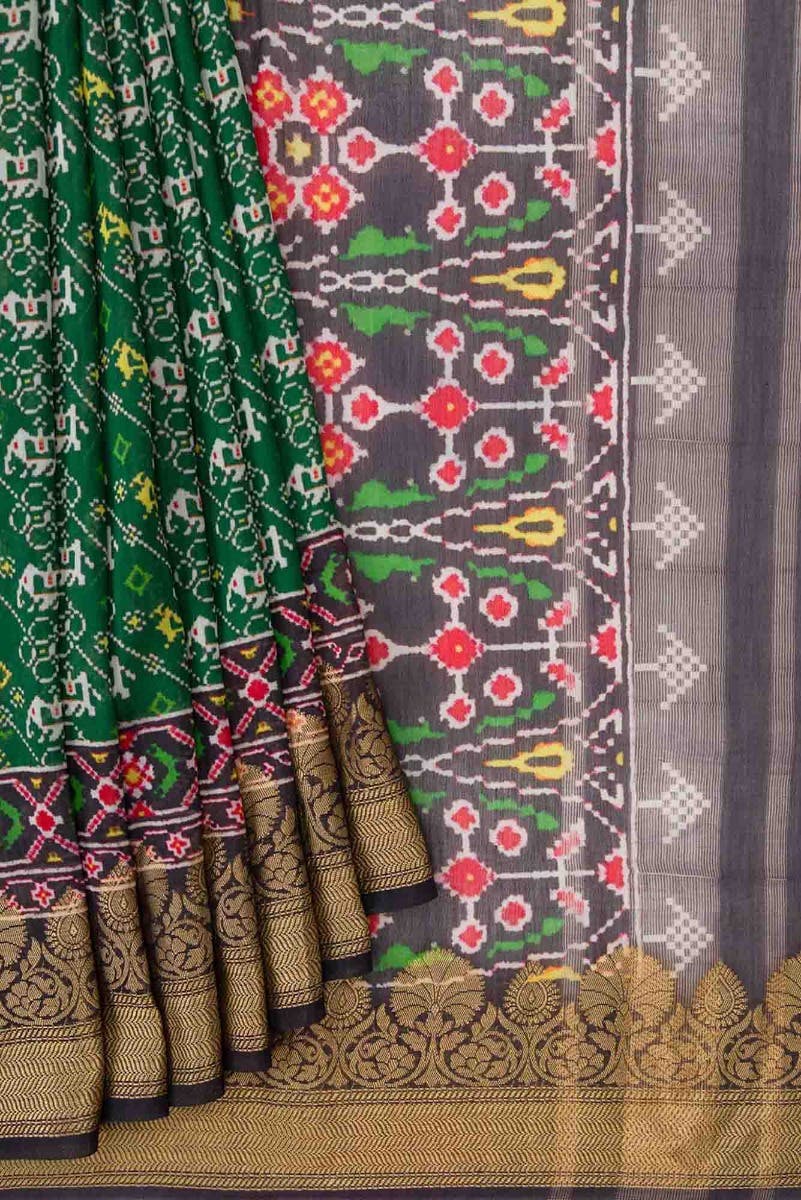 Green Dual Tone Chanderi Silk Saree