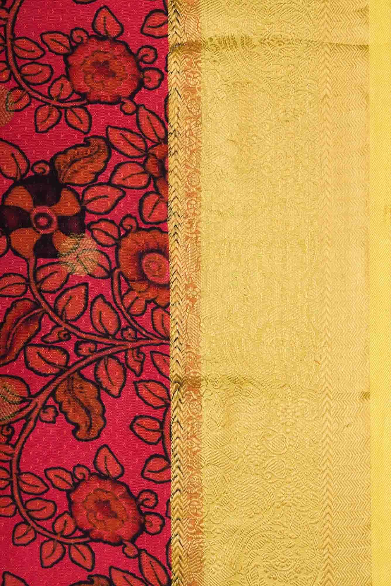 Pink and Black Kanchipuram Silk Saree