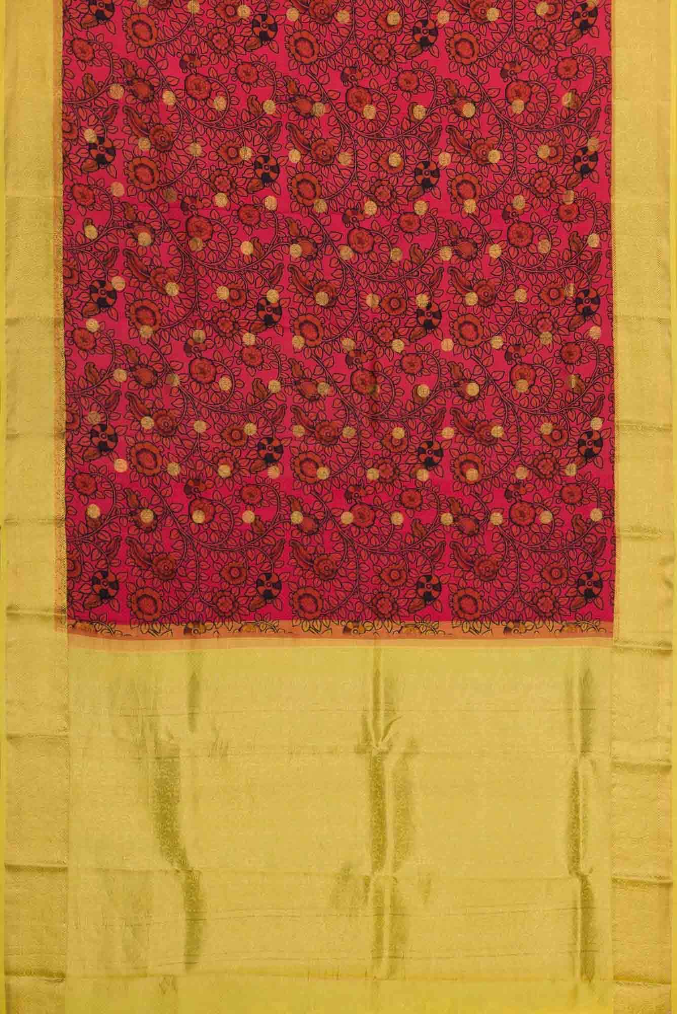 Pink and Black Kanchipuram Silk Saree
