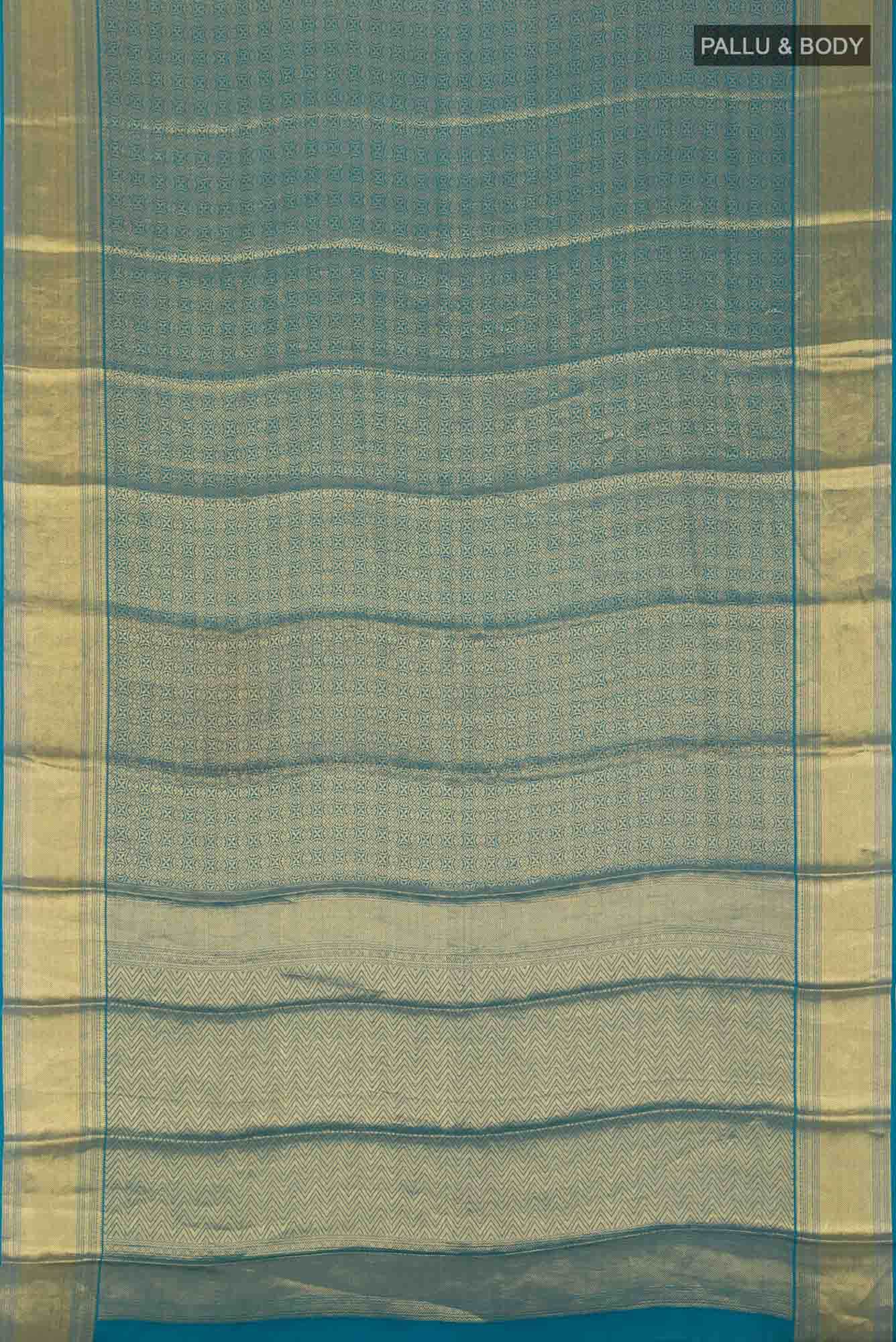 Blue Mysore Georgette Saree