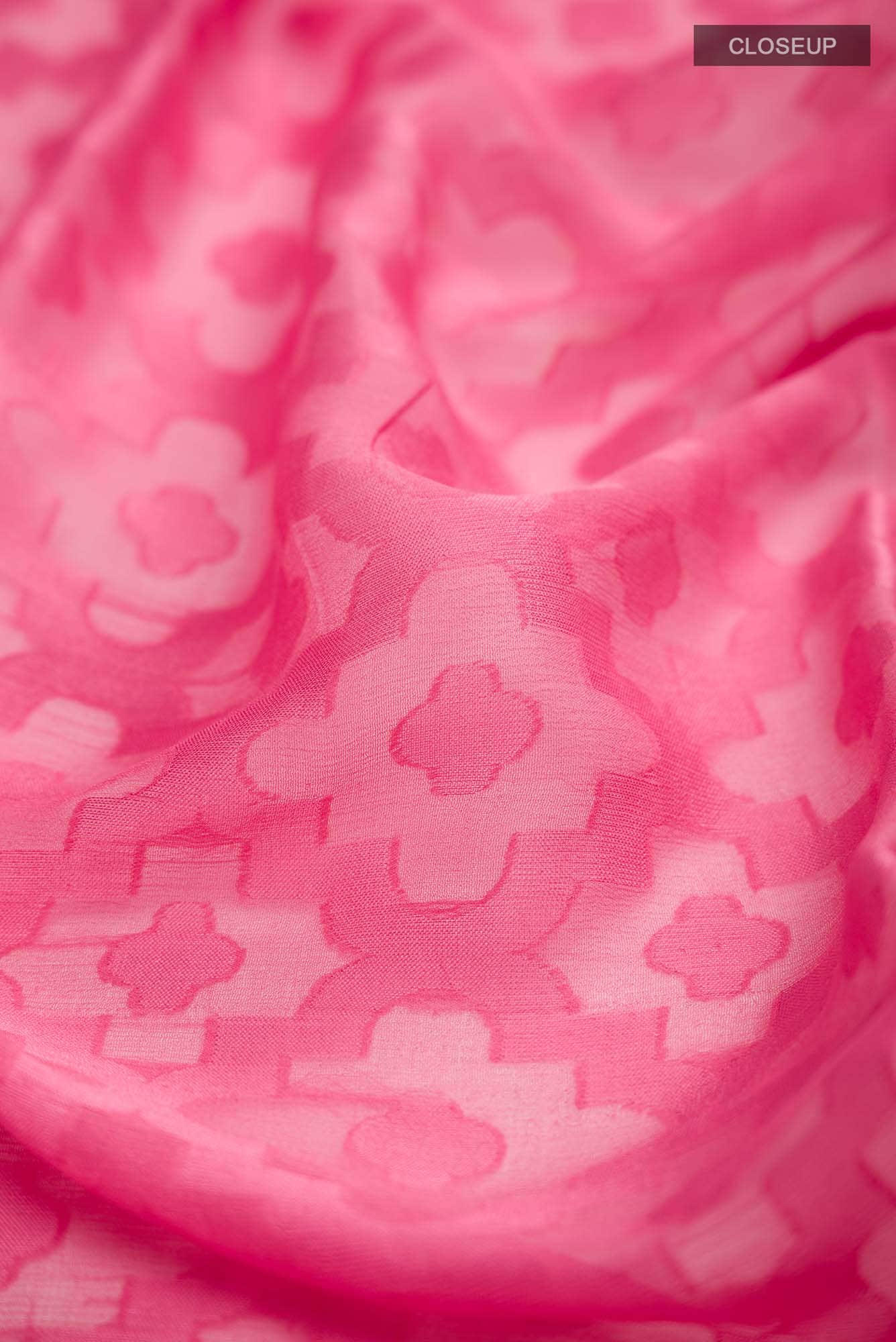 Pink Mysore Chiffon Saree