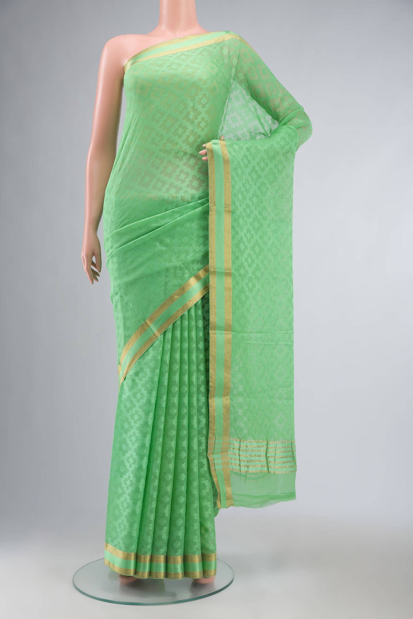 Green Mysore Chiffon Saree