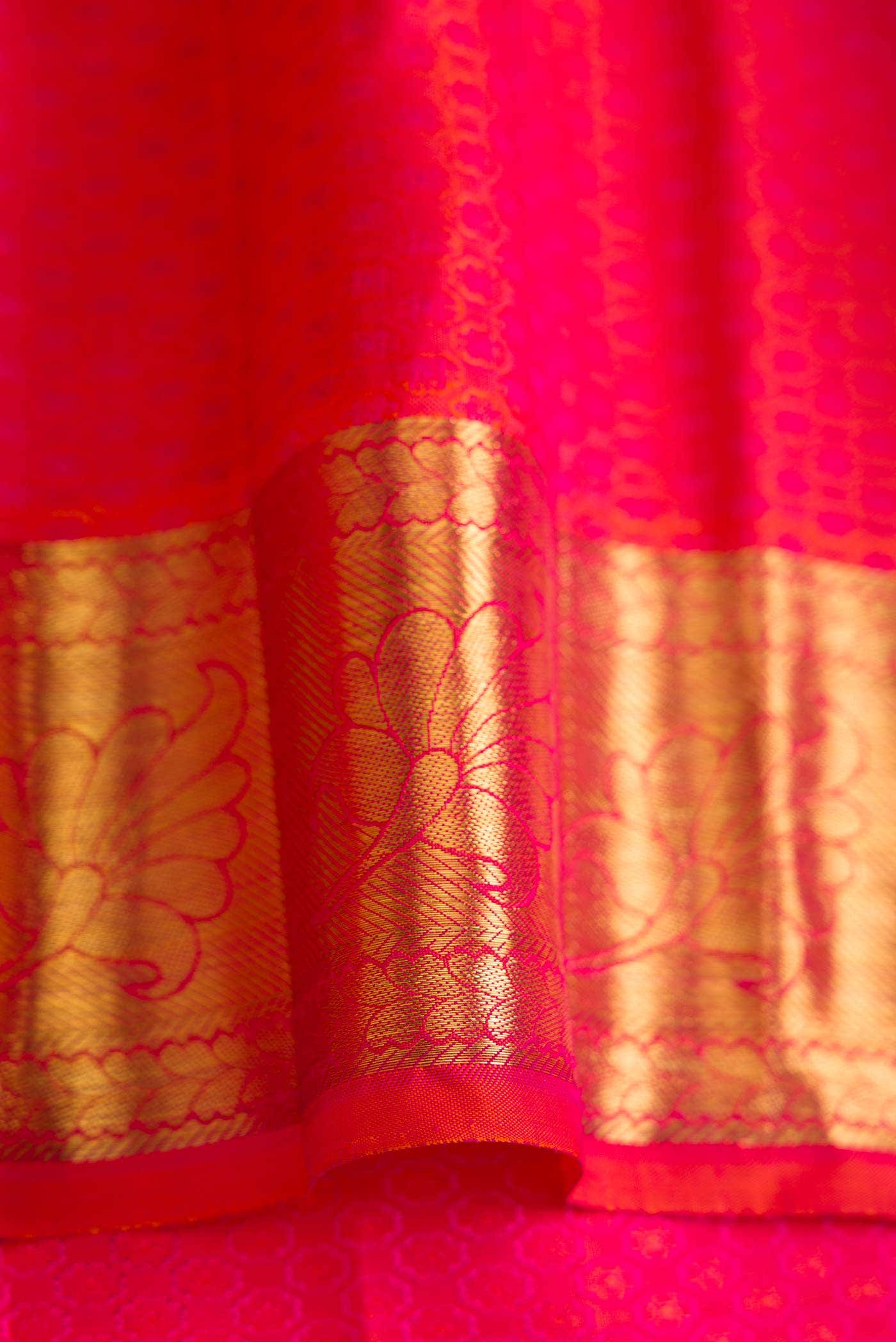 Pure Silk Pure Zari Orange Kanchipuram Saree