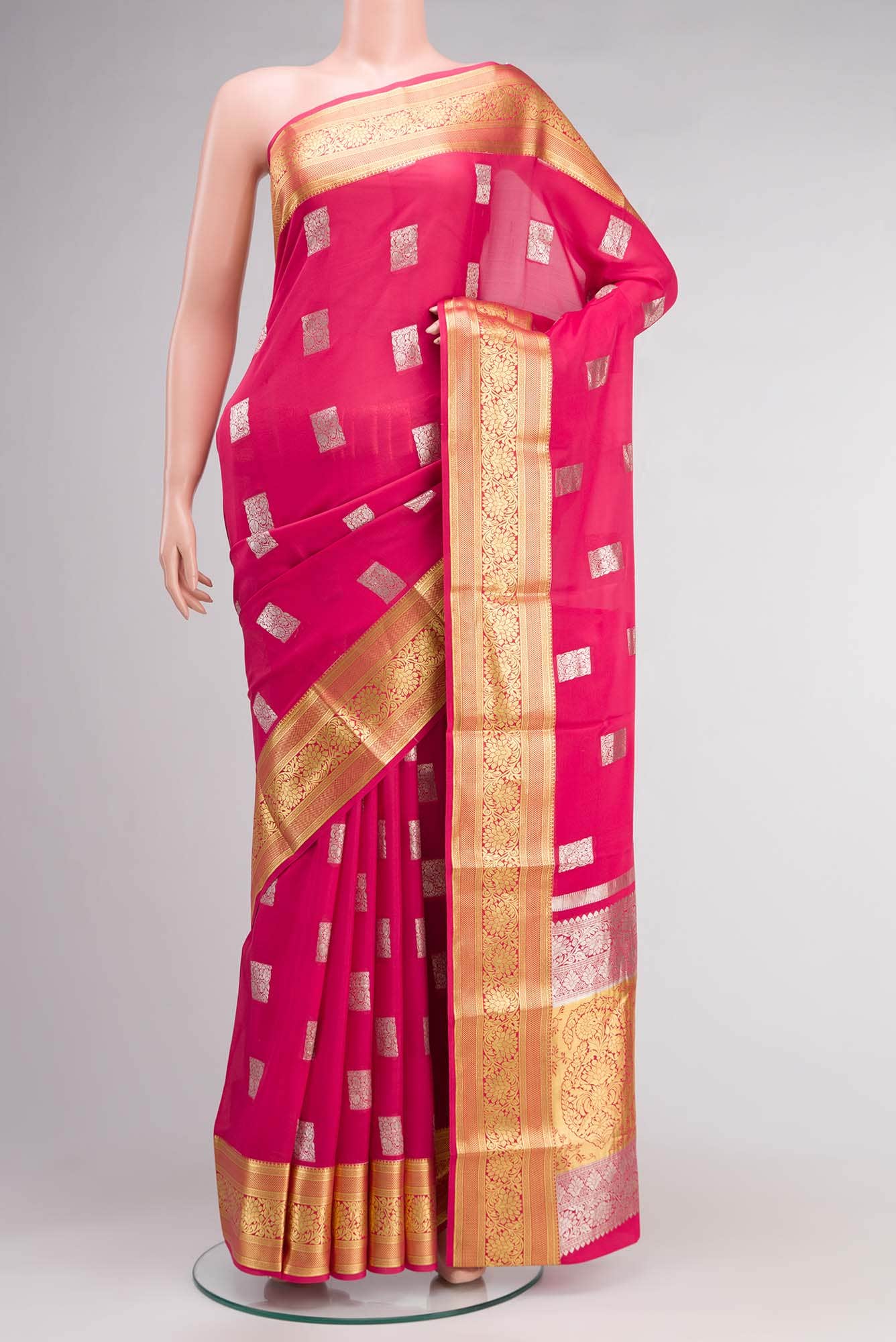 Coral Mysore Crepe Saree