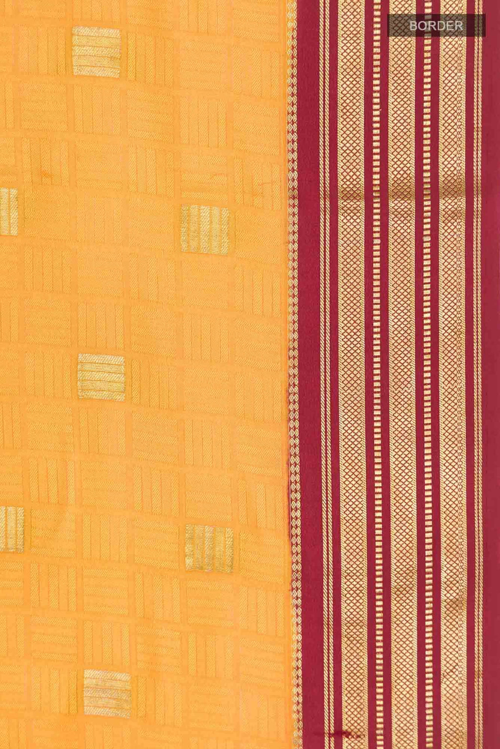 Mustard Mysore Crepe Saree