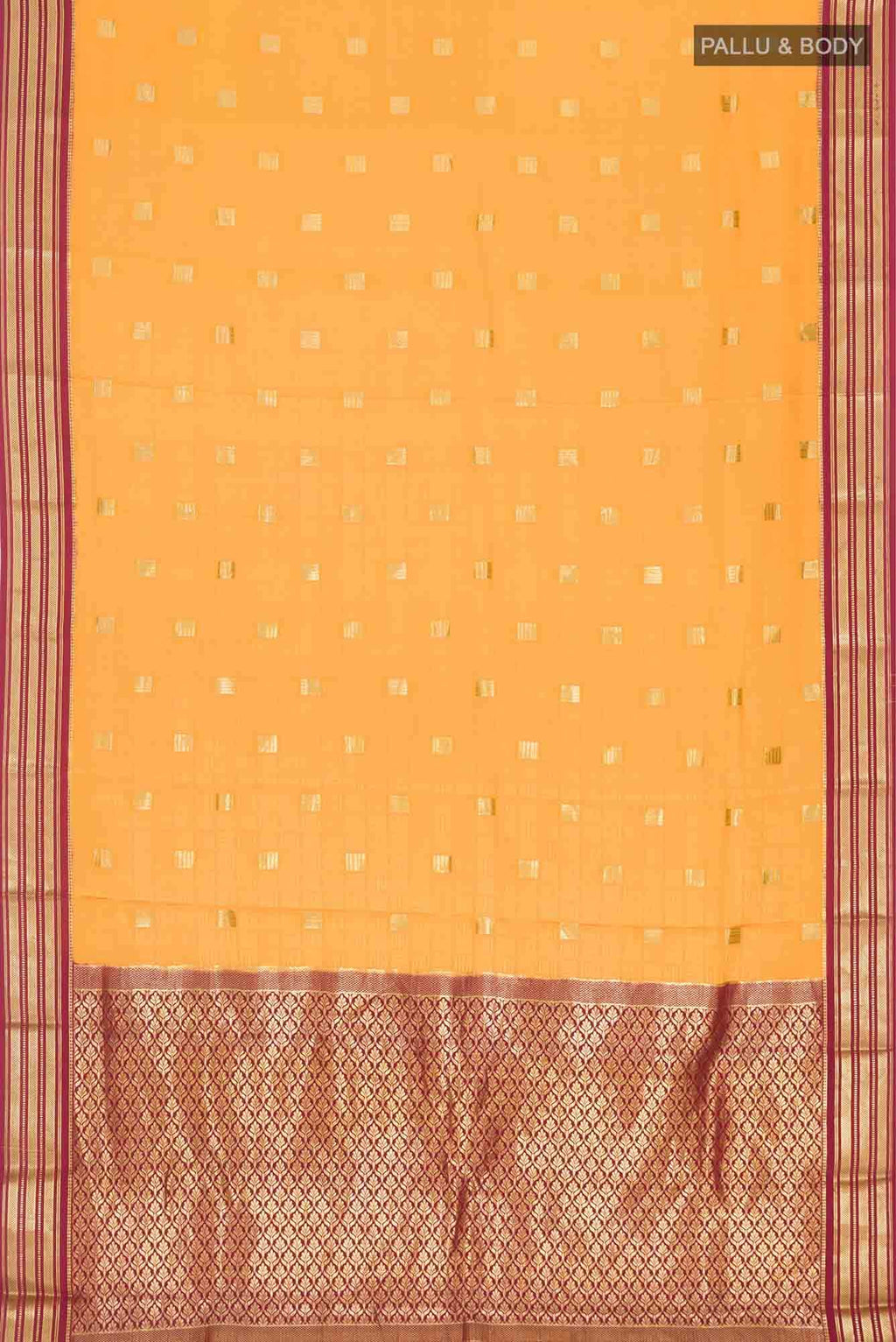 Mustard Mysore Crepe Saree