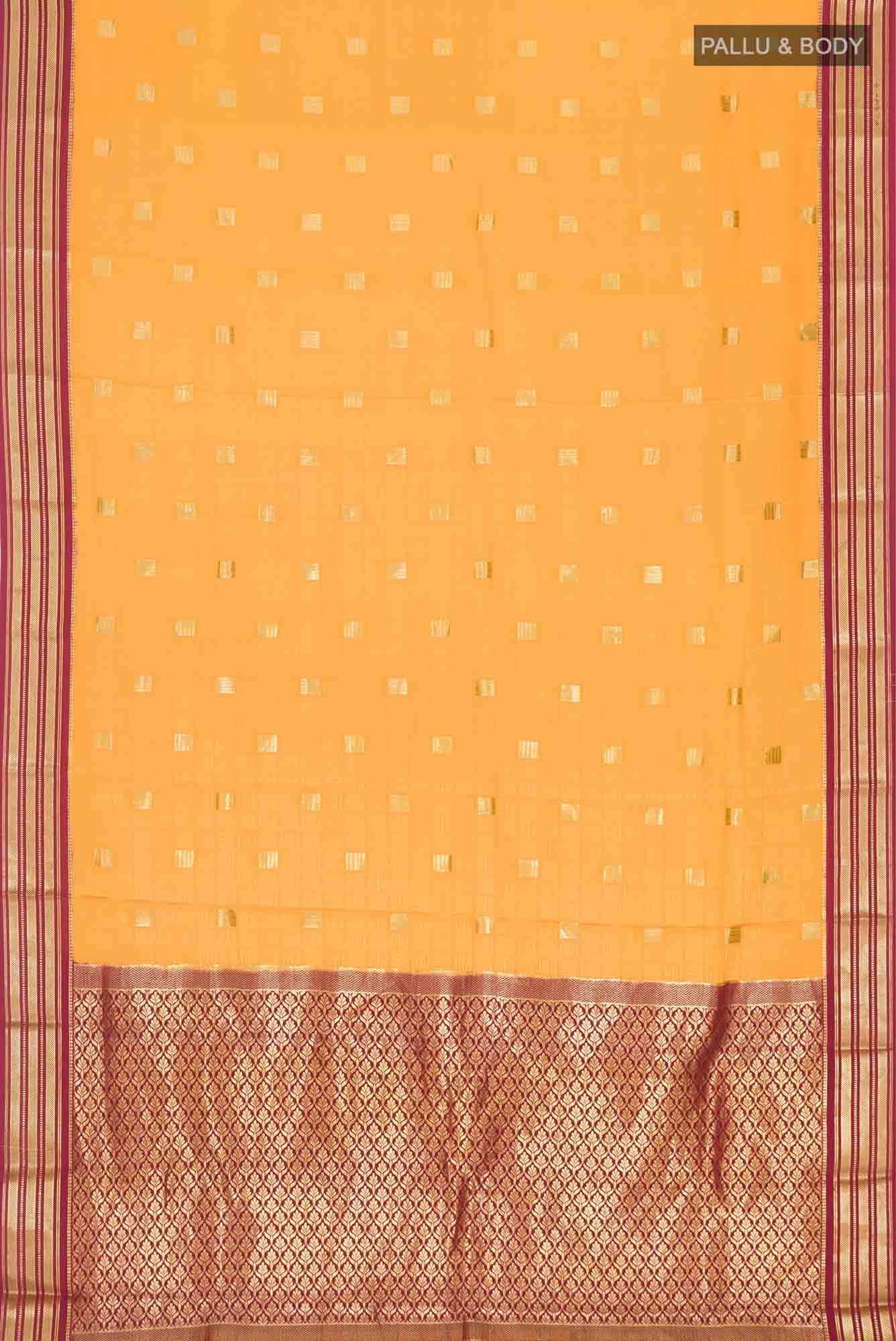 Mustard Mysore Crepe Saree