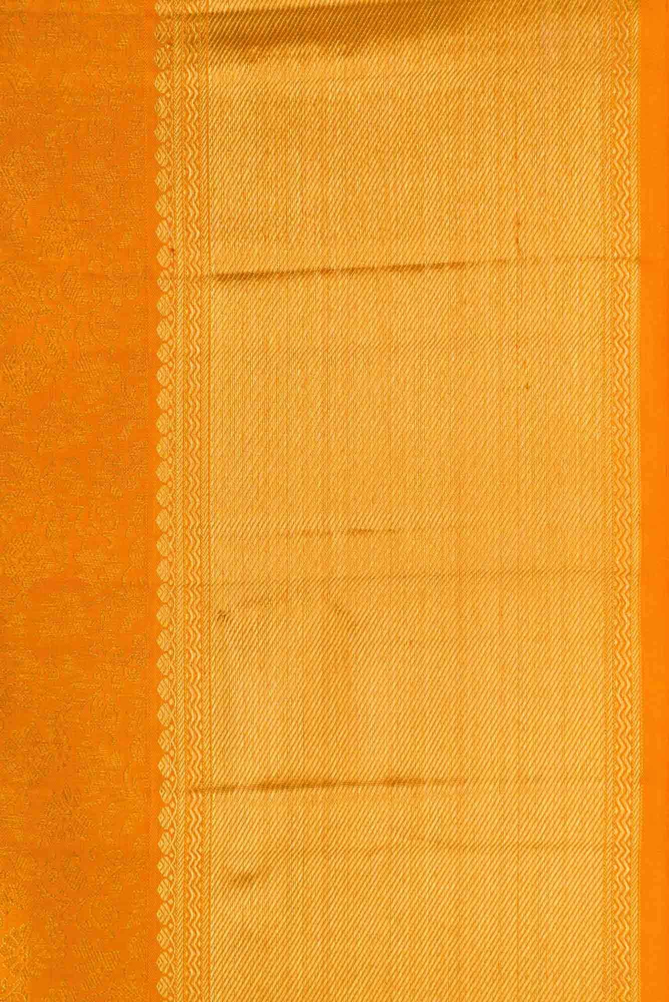 Pure Silk Pure Zari Orange Kanchipuram Saree