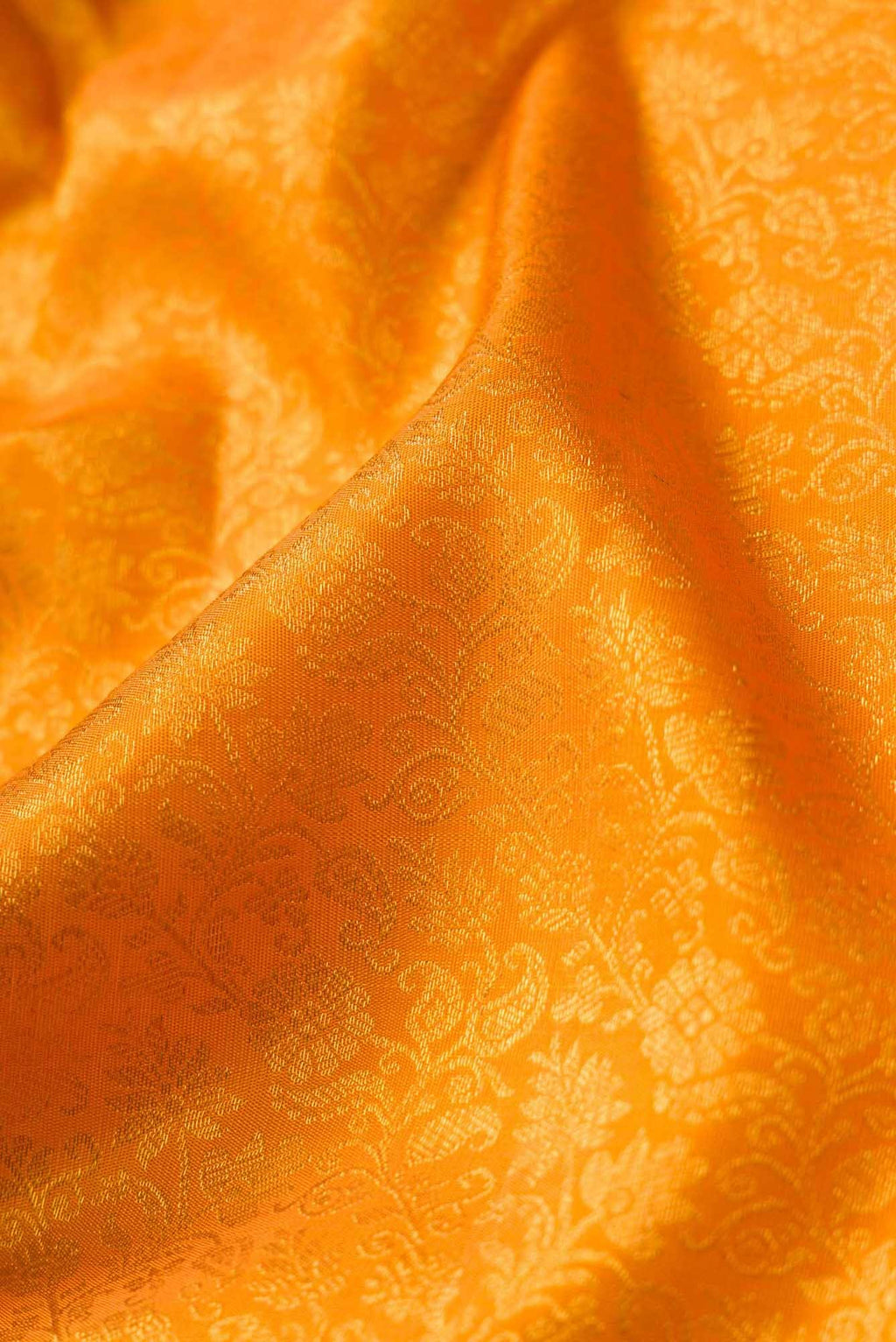 Pure Silk Pure Zari Orange Kanchipuram Saree