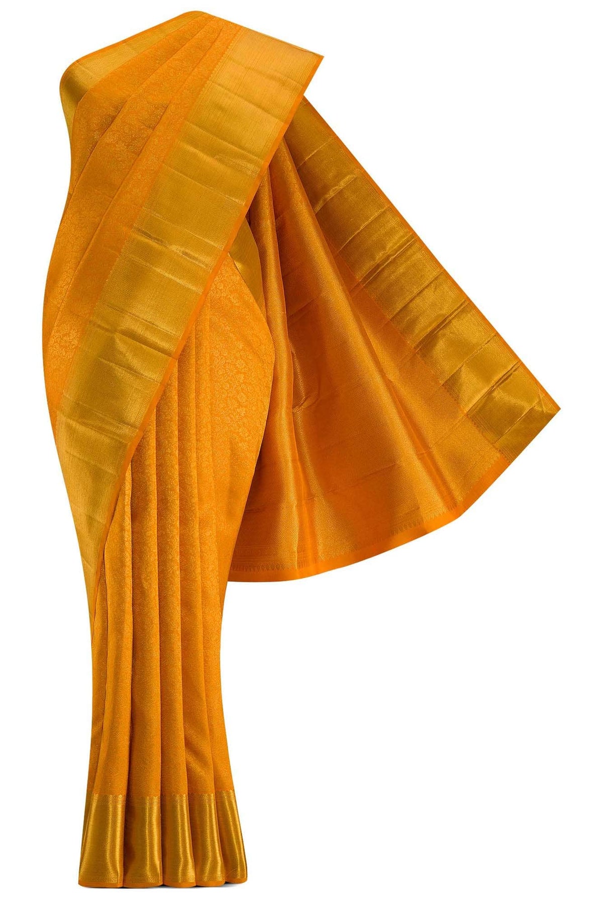 Pure Silk Pure Zari Mustard Kanjivaram Saree