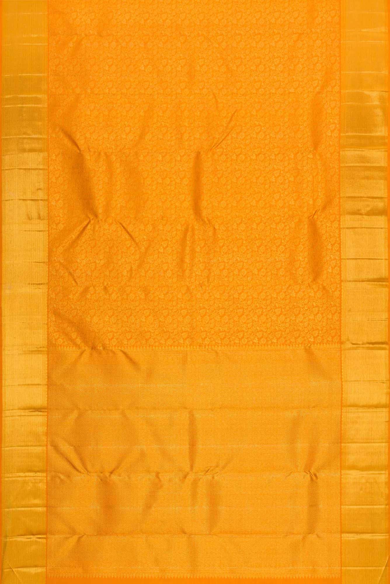 Pure Silk Pure Zari Orange Kanchipuram Saree