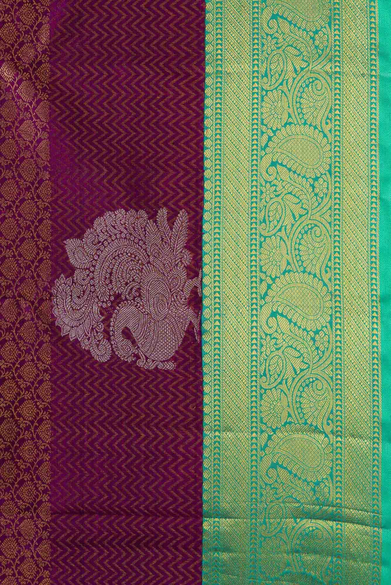 Pure Silk Pure Zari Purple Kanchipuram Saree