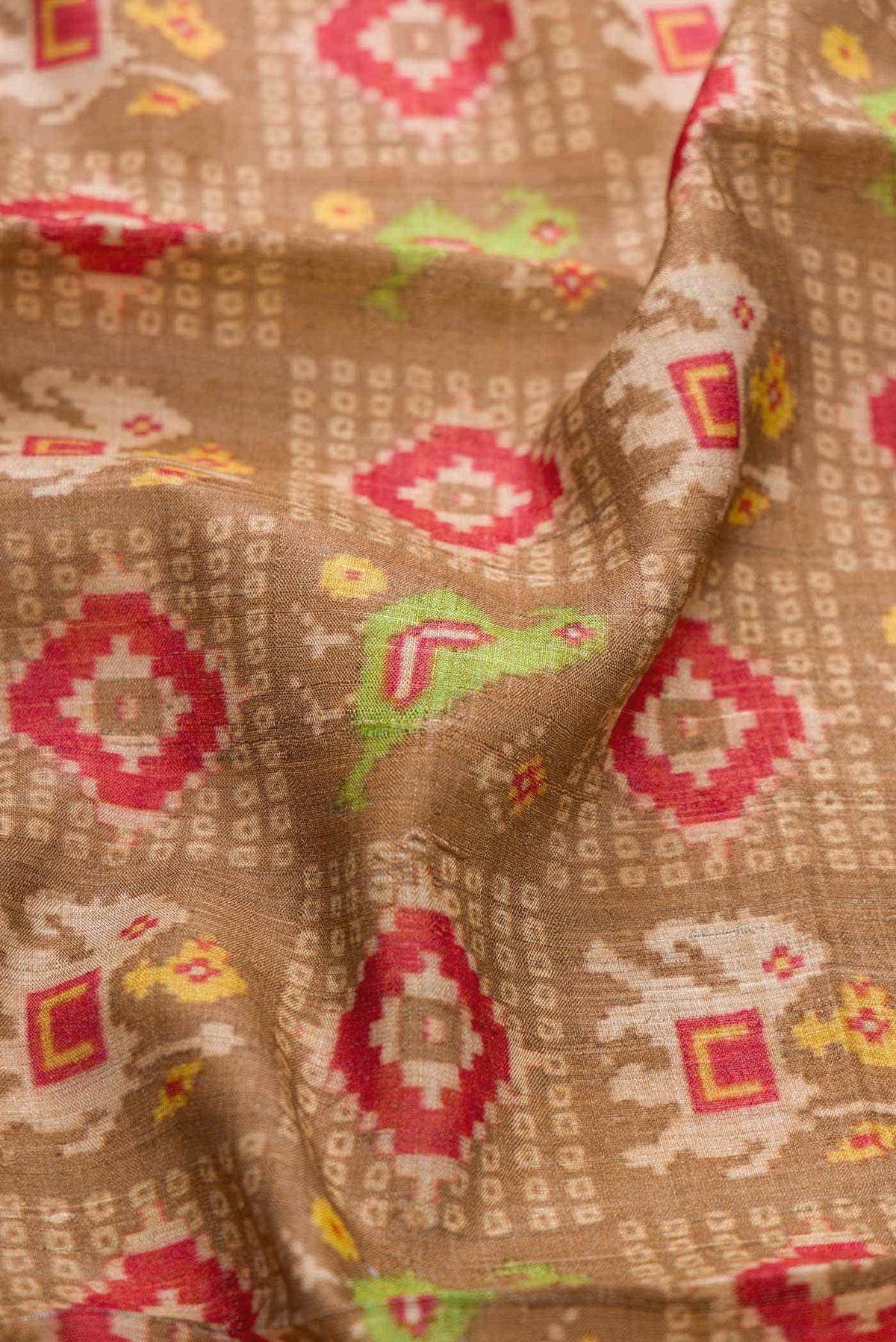 Brown Tussar Silk Saree