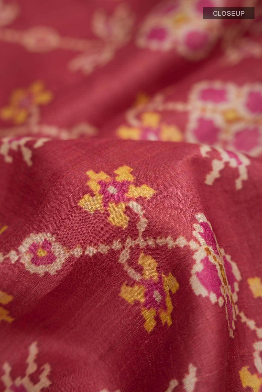 Red Bhagalpuri Tussar Silk Saree