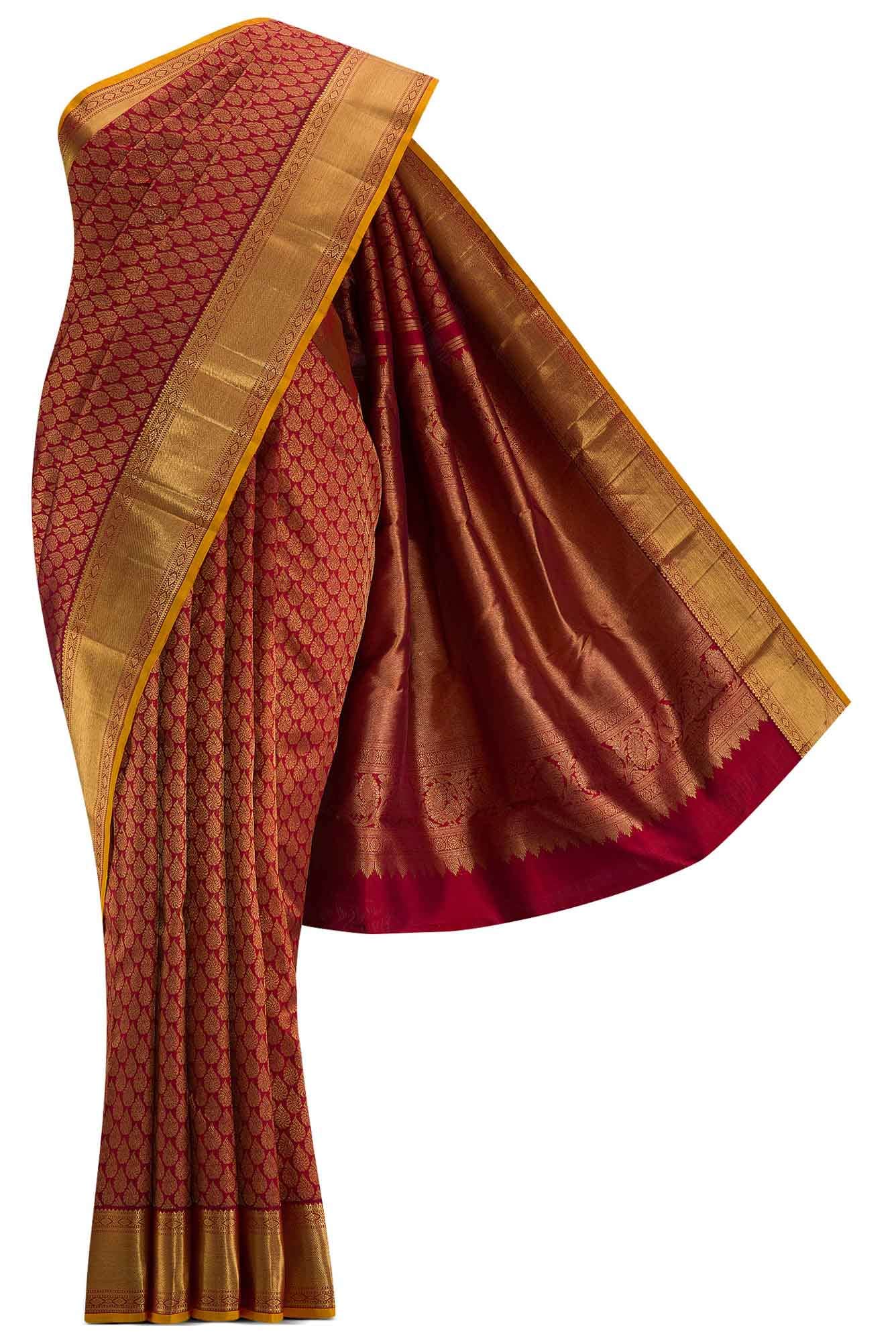 Maroon Kanchipuram Silk Saree