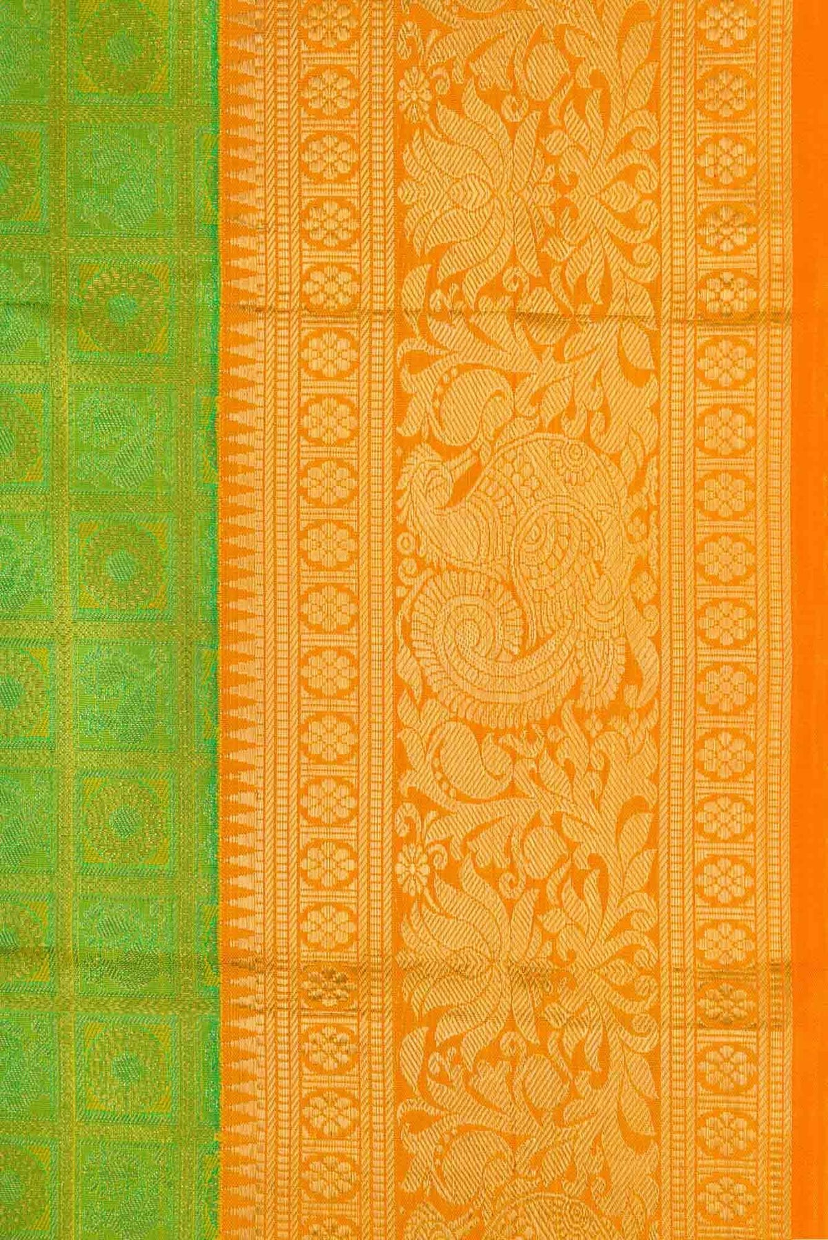 Pure Silk Pure Zari Green Kanjivaram Saree