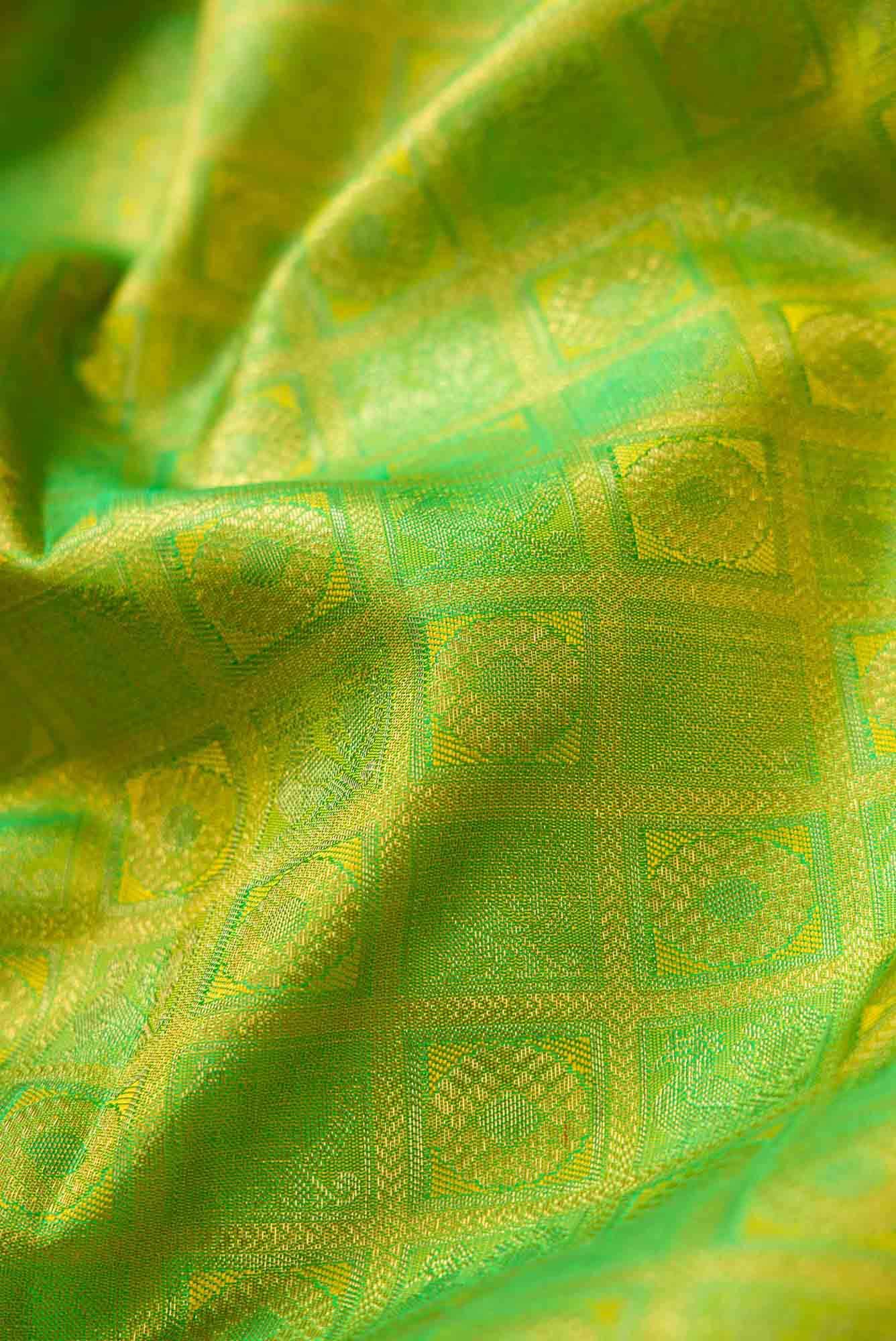 Pure Silk Pure Zari Green Kanjivaram Saree