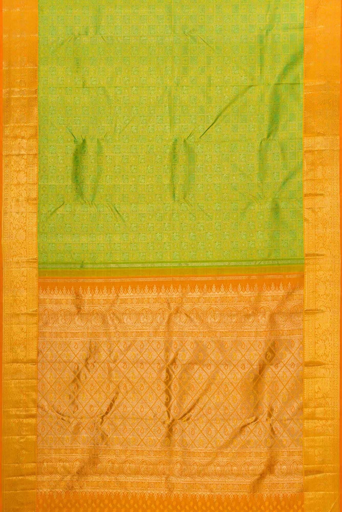 Pure Silk Pure Zari Green Kanjivaram Saree