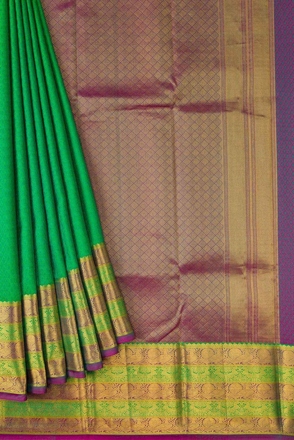 Green Dual Tone Kanchipuram Silk Saree