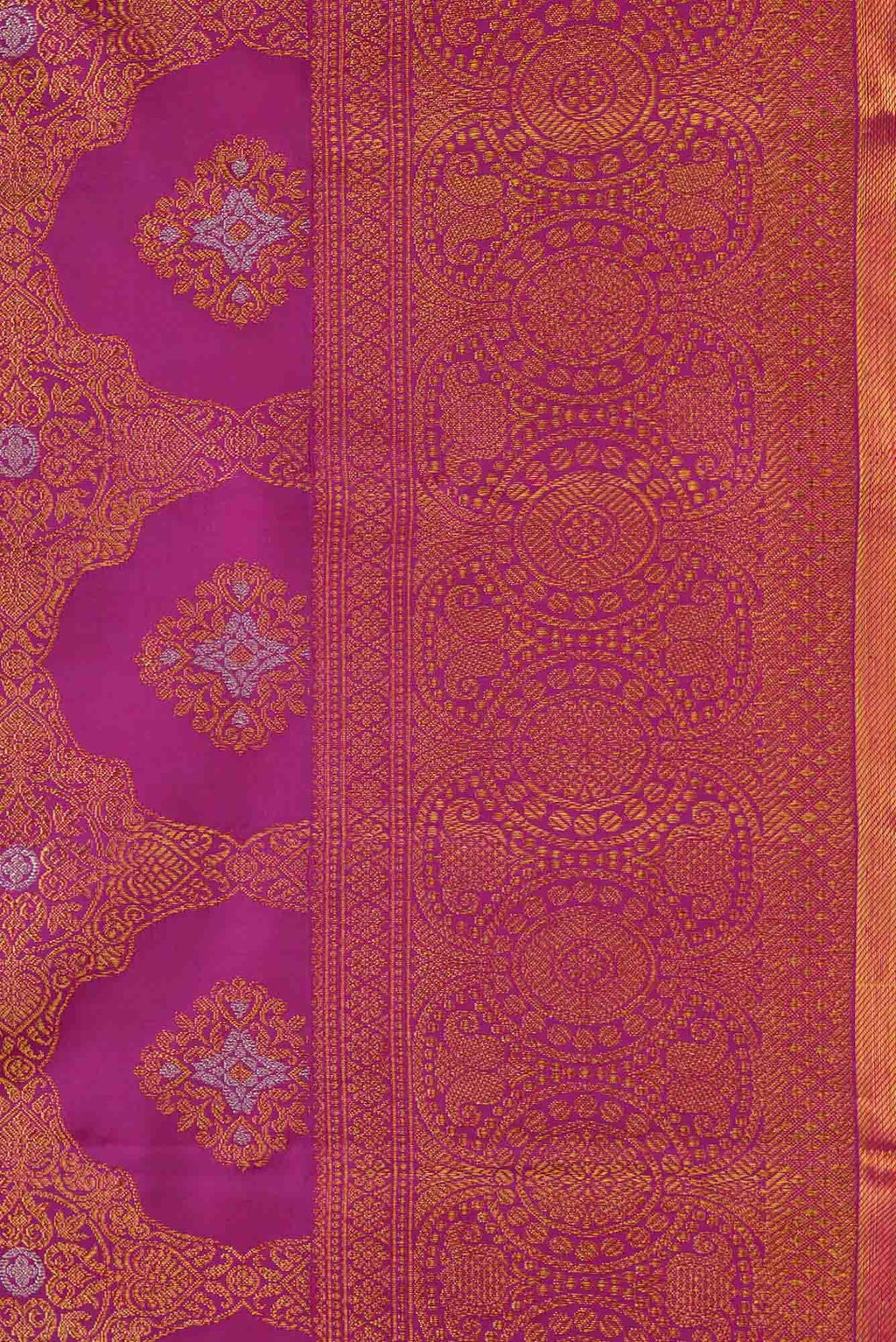Pure Silk Pure Zari Purple Dual Tone Kanchipuram Saree