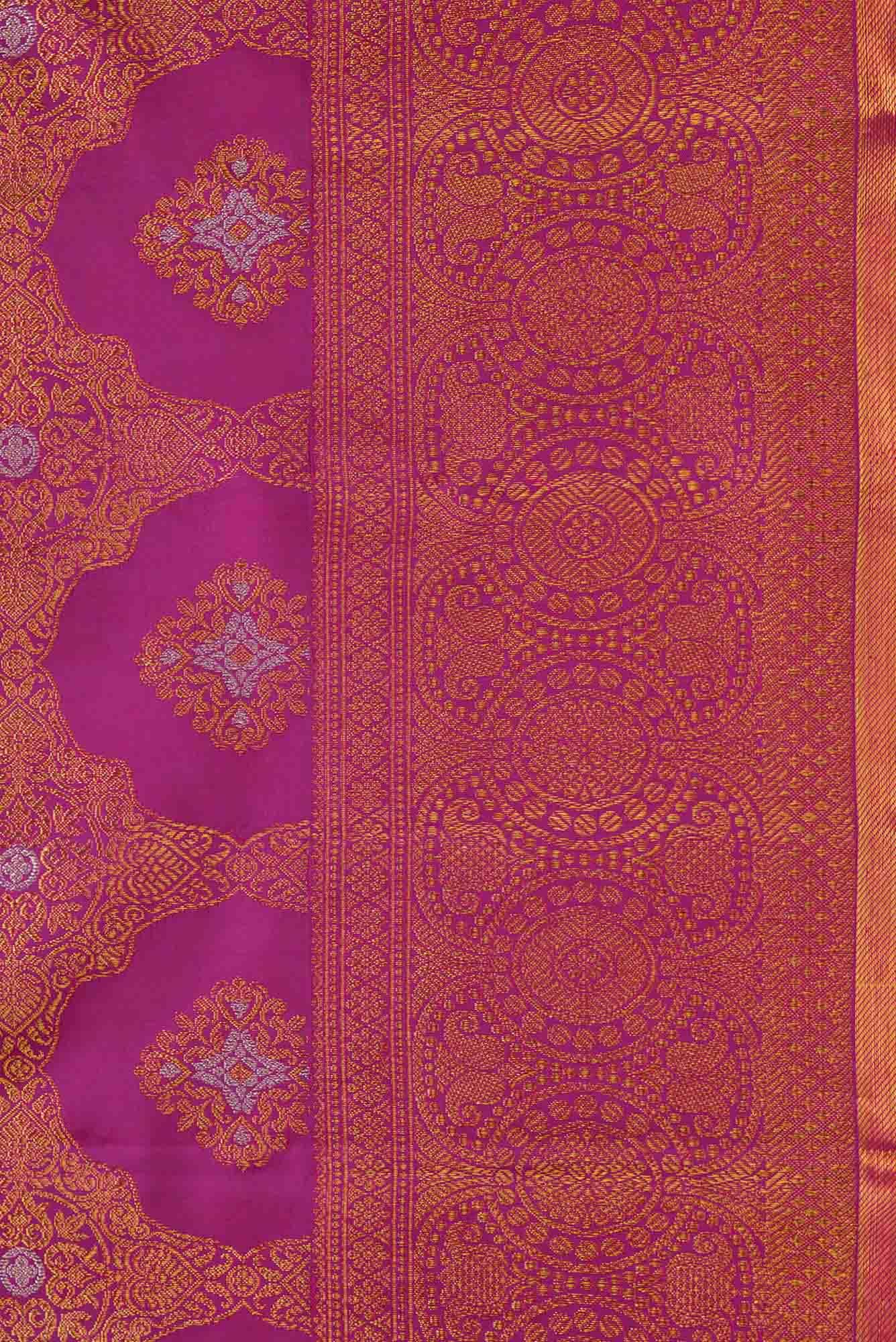 Pure Silk Pure Zari Purple Dual Tone Kanchipuram Saree