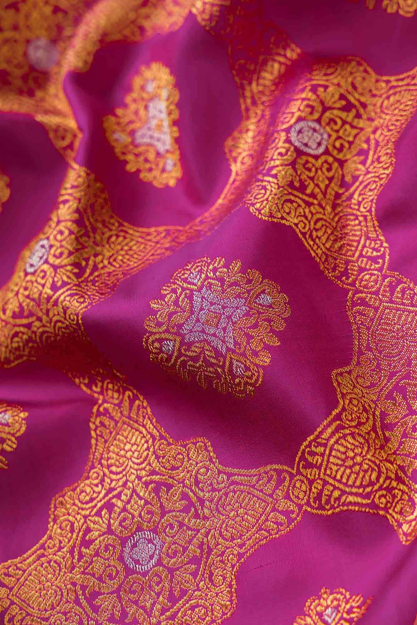 Pure Silk Pure Zari Purple Dual Tone Kanjivaram Saree