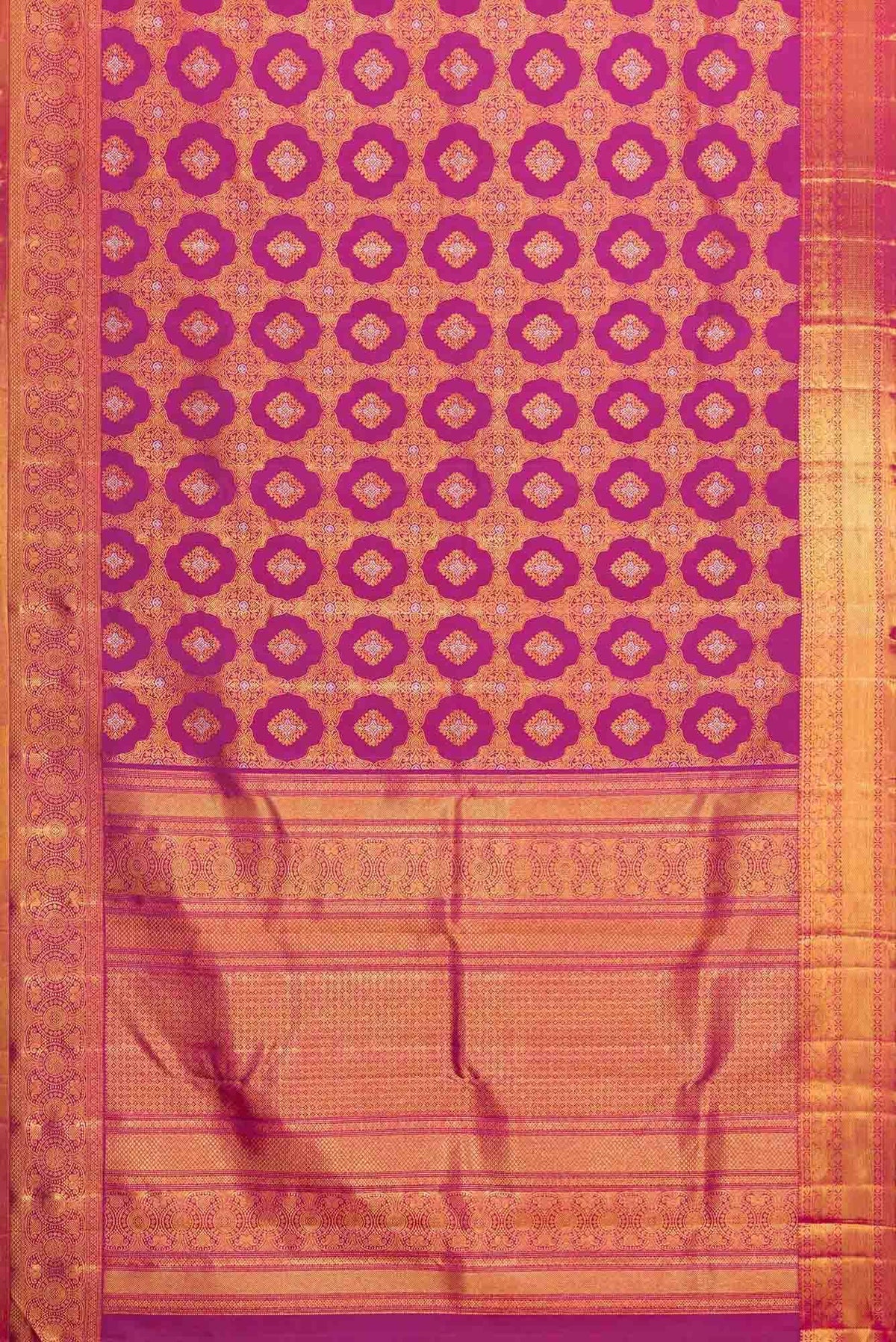Pure Silk Pure Zari Purple Dual Tone Kanjivaram Saree