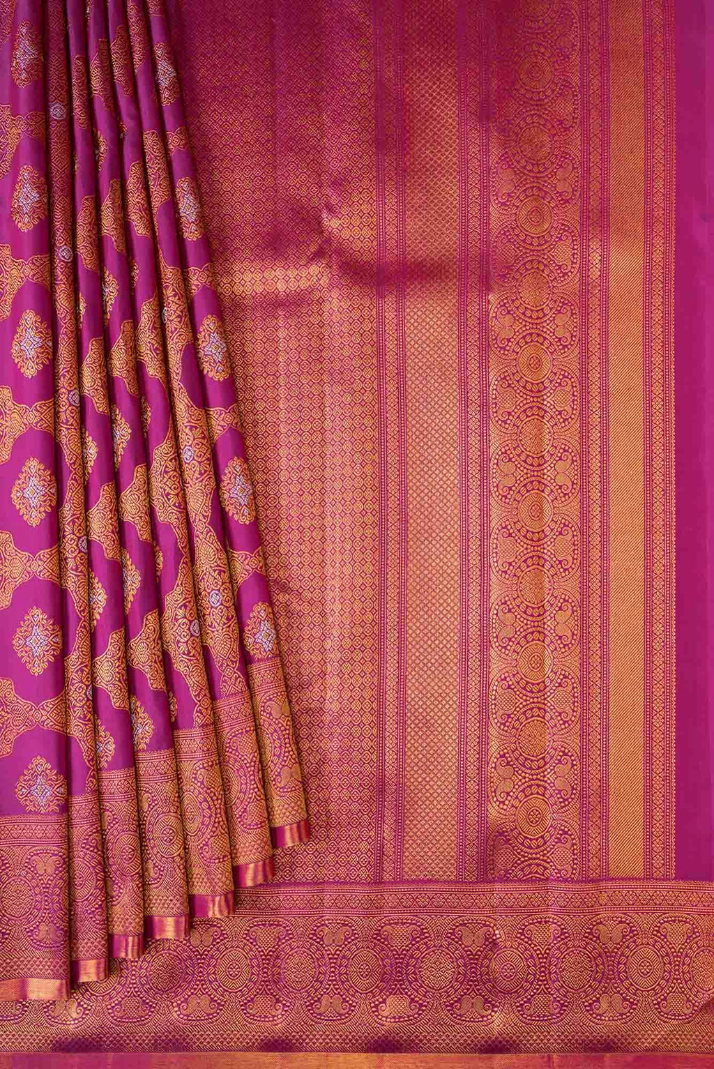 Pure Silk Pure Zari Purple Dual Tone Kanchipuram Saree