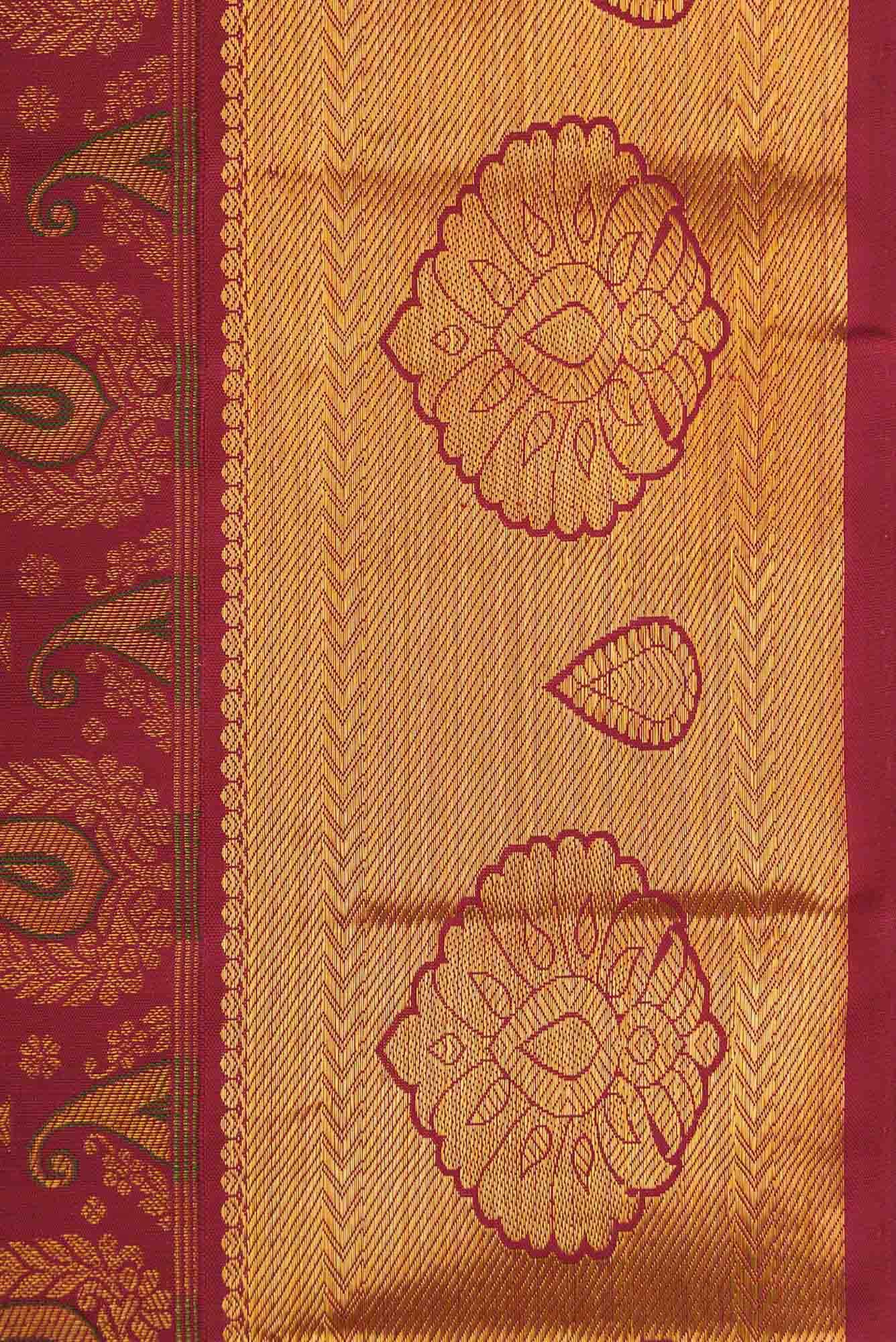 Maroon Kanchipuram Silk Saree