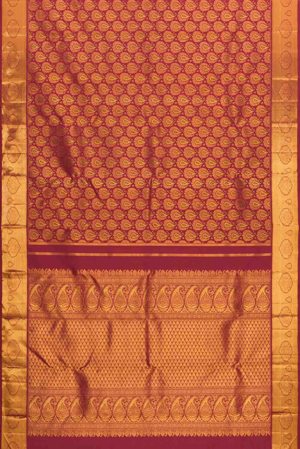 Maroon Kanchipuram Silk Saree