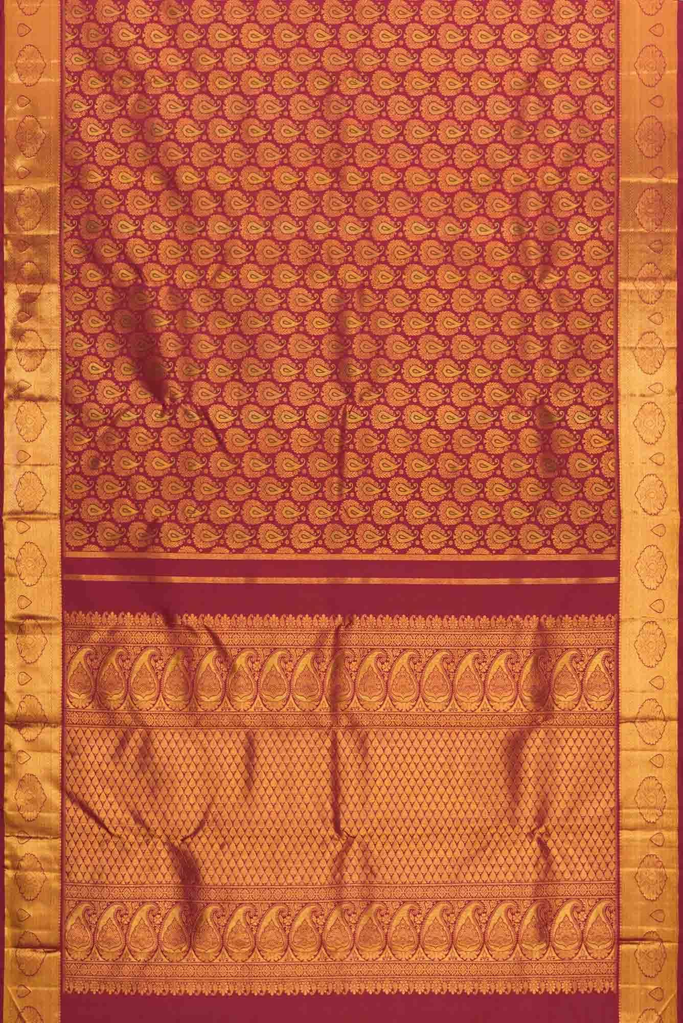 Maroon Kanchipuram Silk Saree