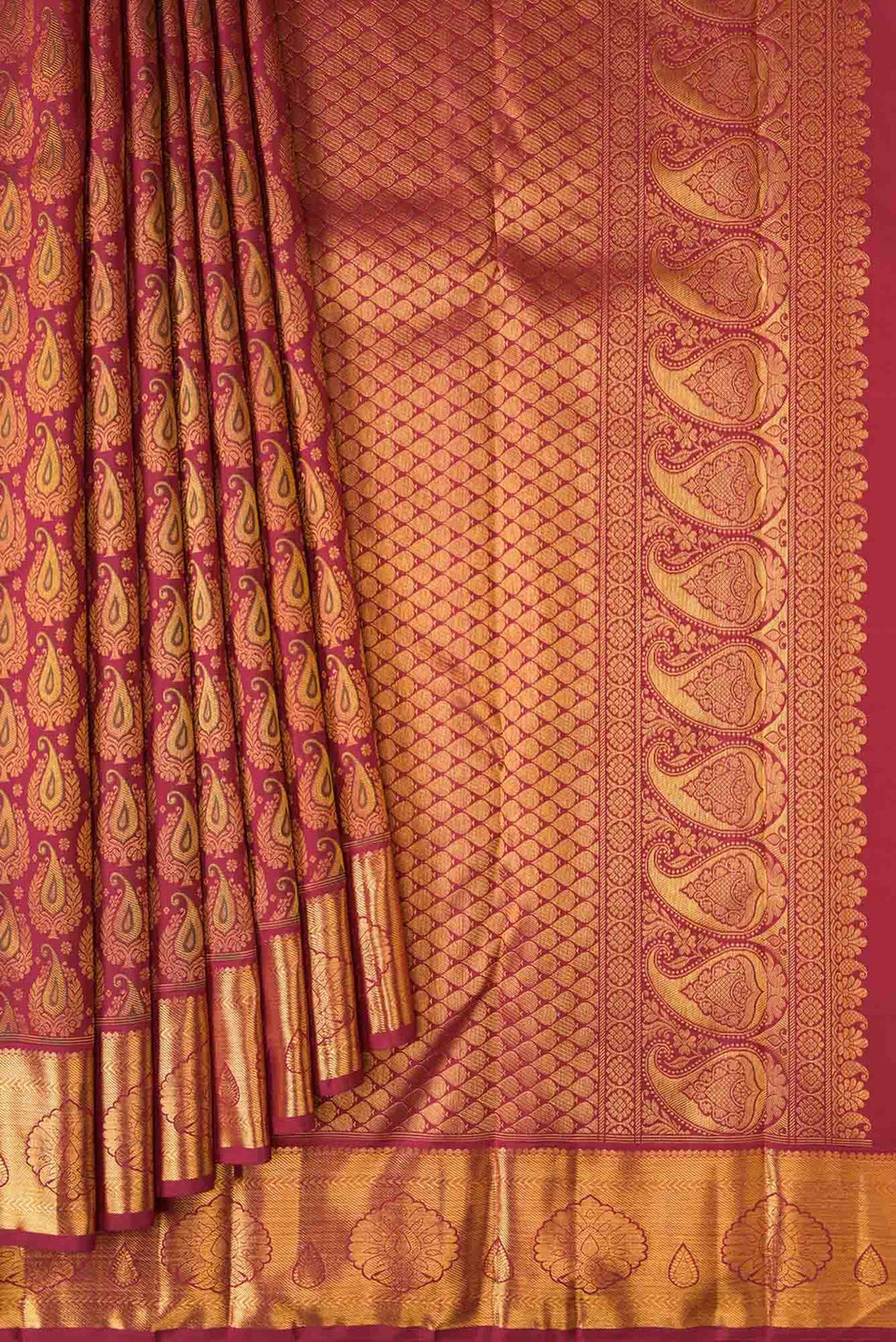 Maroon Kanchipuram Silk Saree