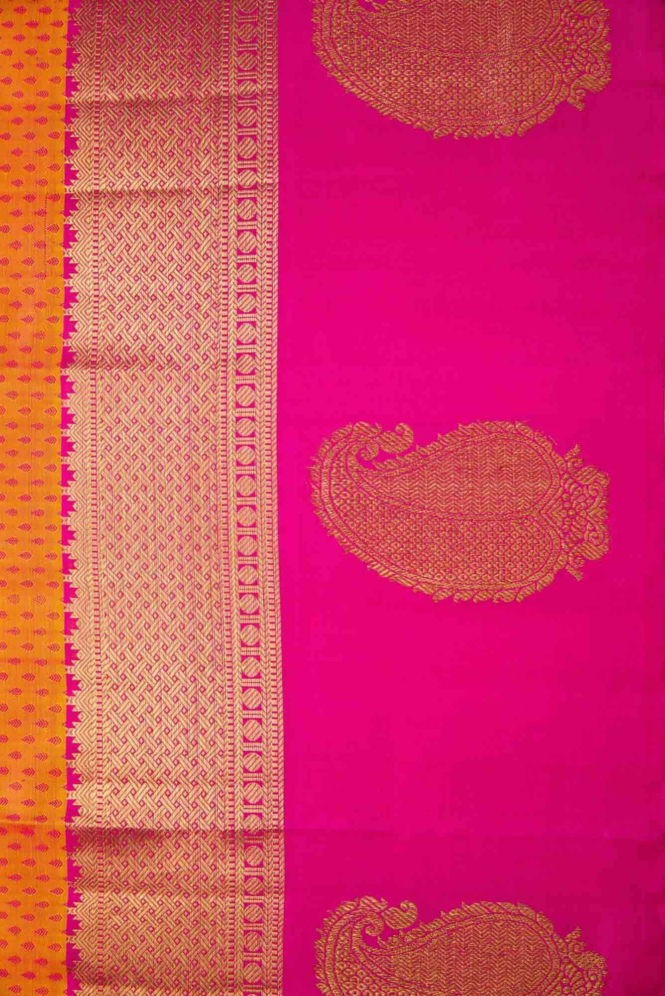Orange Dual Tone Kanchipuram Silk Saree